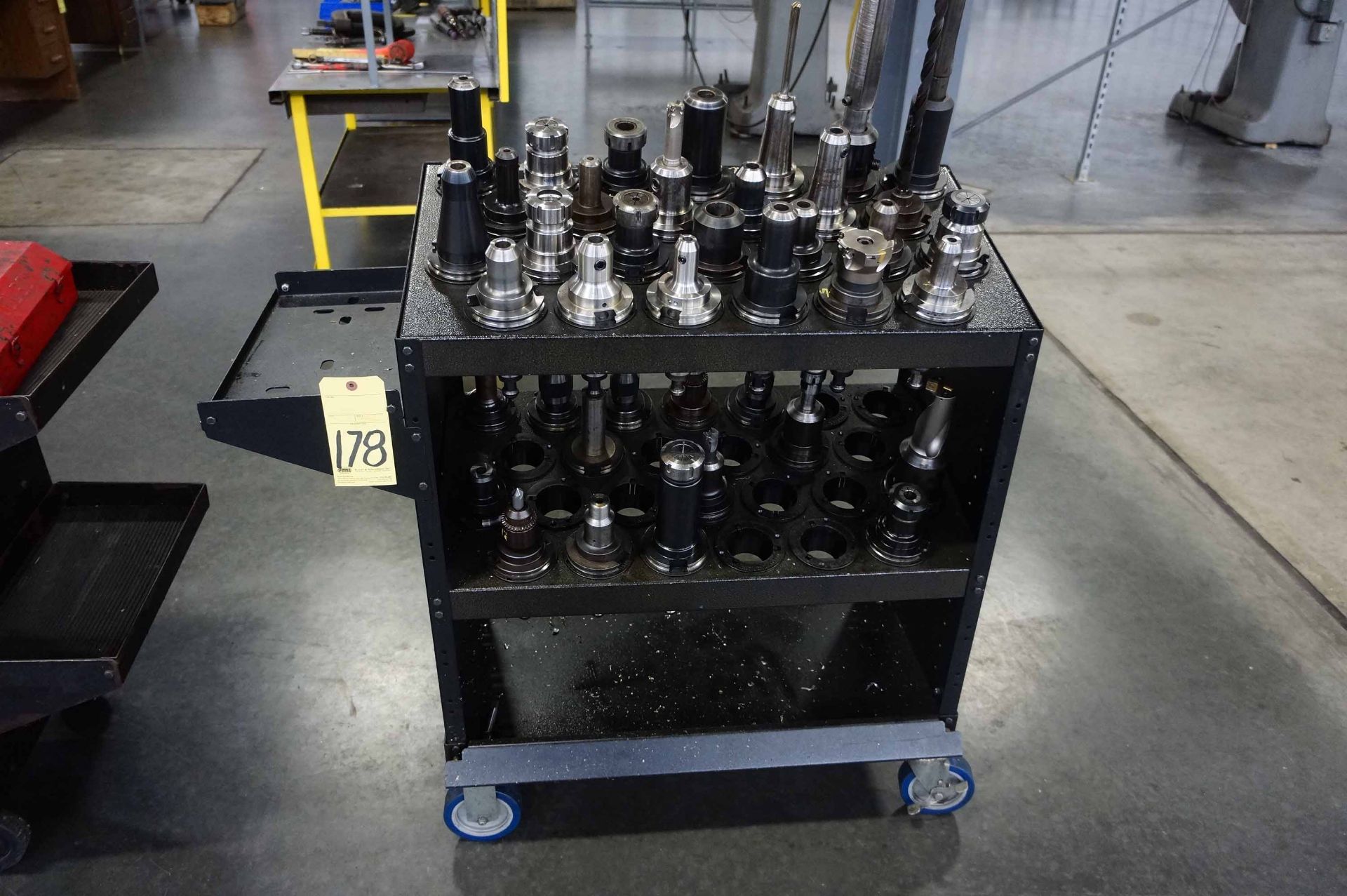 LOT OF CAT-50 TOOLING, on roller cart