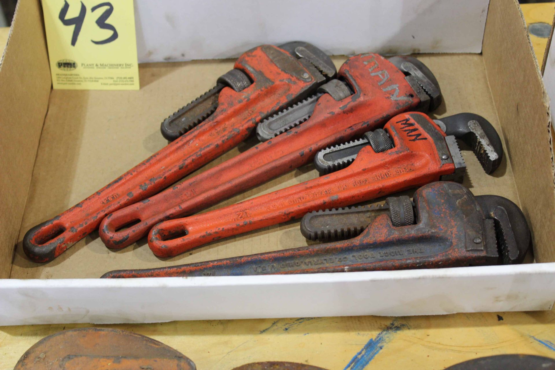 LOT OF PIPE WRENCHES, RIDGID 12"