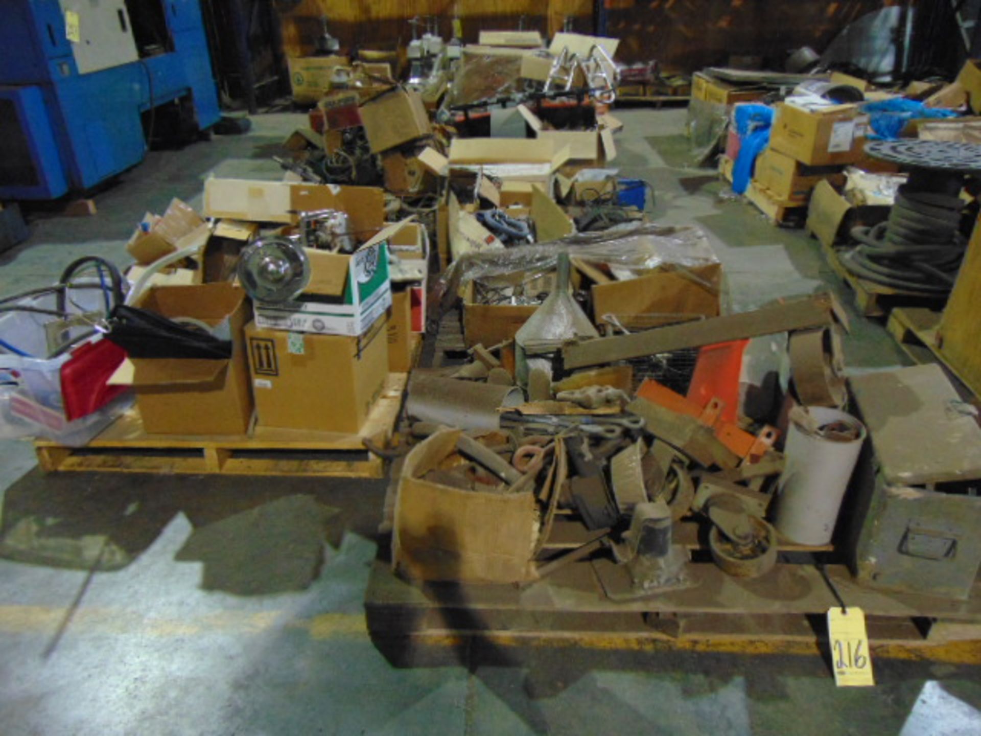 LOT CONSISTING OF: electric motors & assorted supplies (on nine skids)
