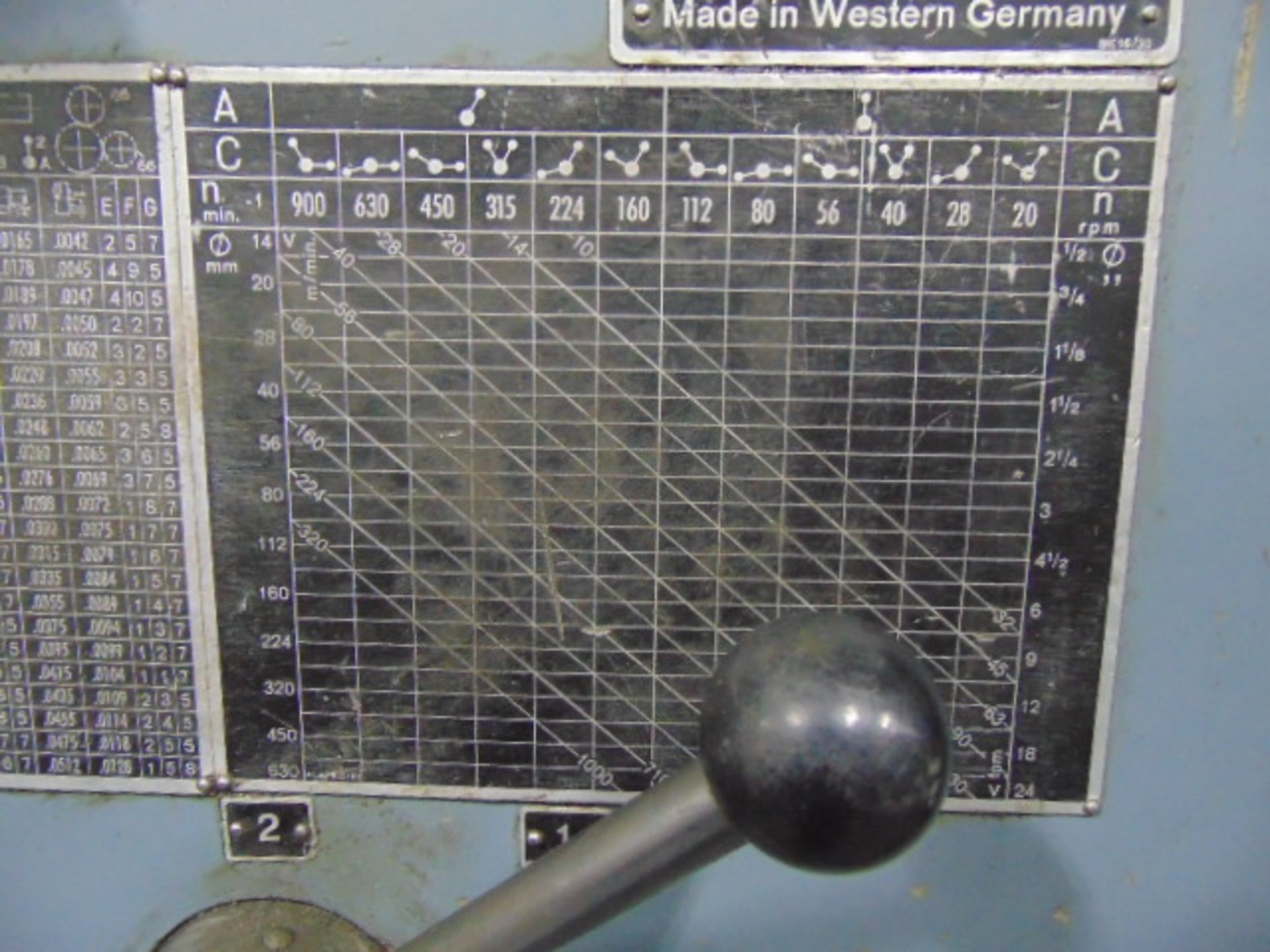 MEUSER ENGINE LATHE, 36" x 20' GAP BED, 3.15" spdl. hole, spds.: 20-900 RPM, inch/metric thdng., - Image 7 of 12