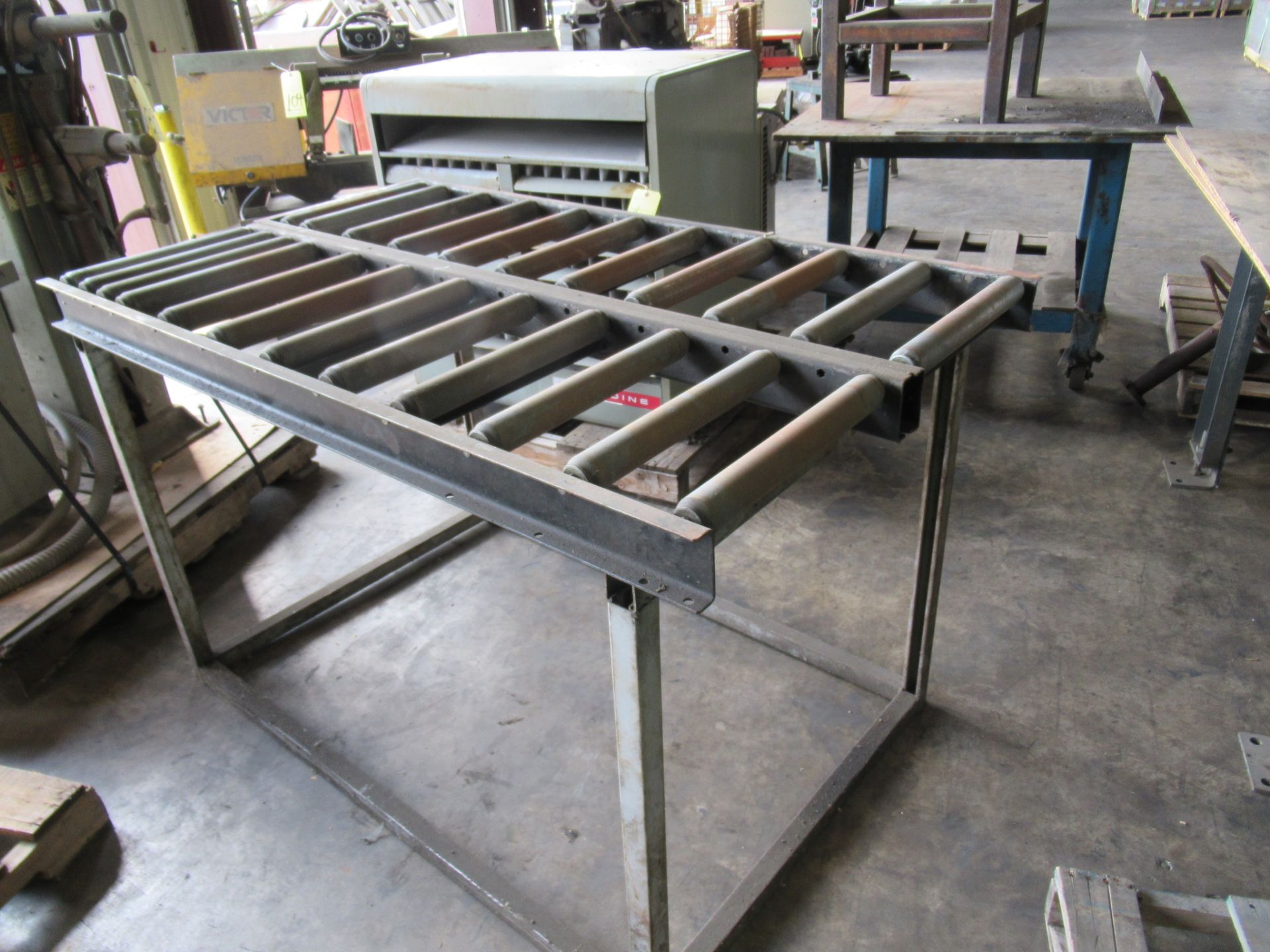 LOT OF ROLLER CONVEYORS (2), (1) pair of 36" dia. pair & (1) sgl. approx. 36" (Location D: - Image 2 of 2