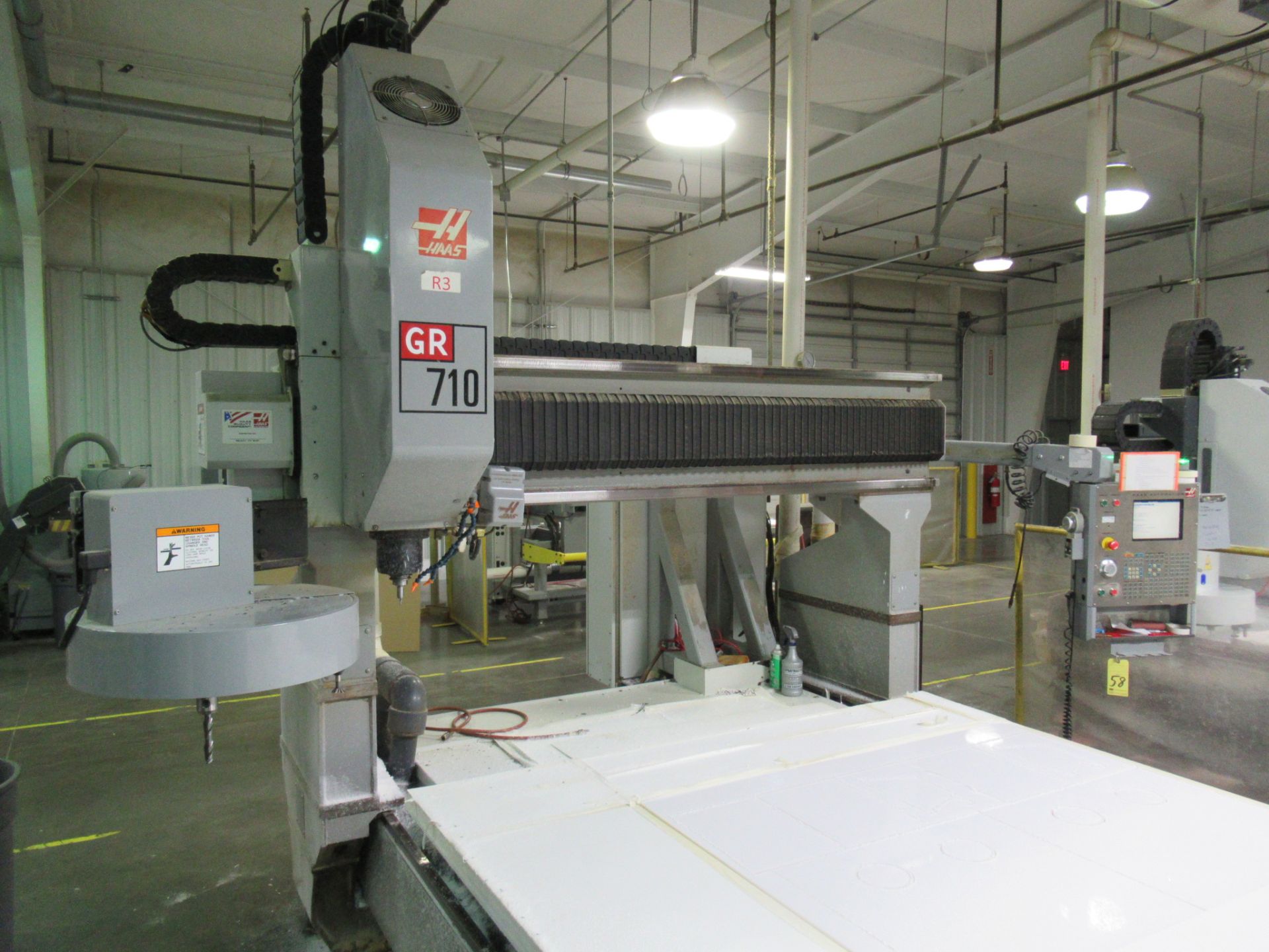 CNC GANTRY MACHINING CENTER, HAAS GR-710, New in 2006, 84” x 120” vacuum table, Travels: 121”-X, - Image 3 of 4