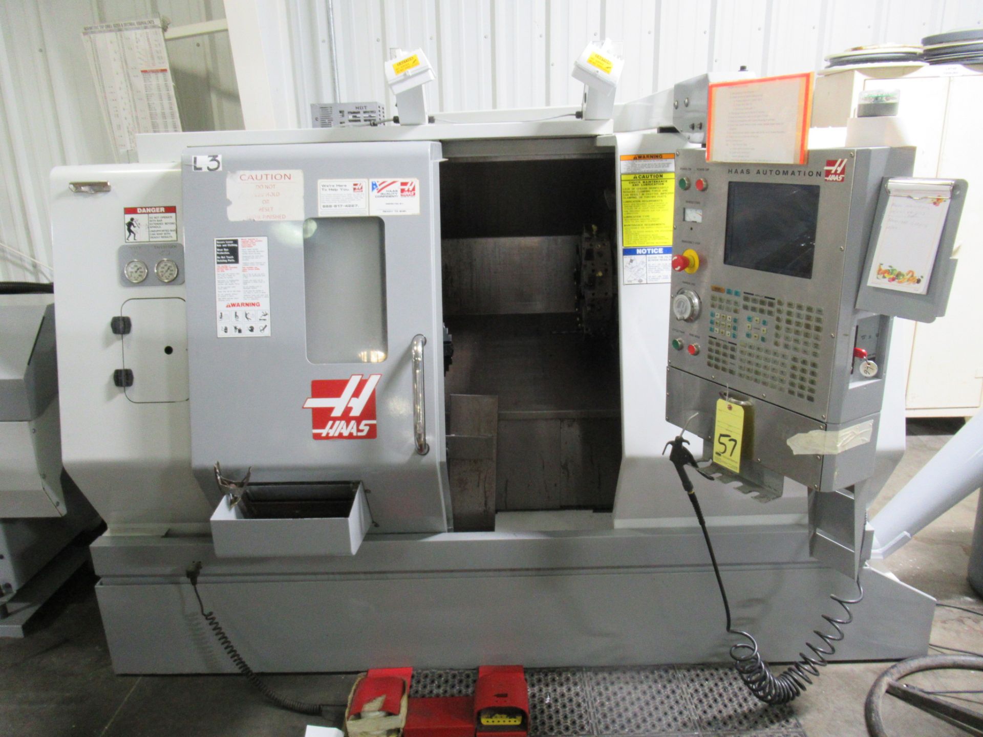 CNC LATHE, HAAS SL-20T, New in 2006, 23” max. swing, 10.3” max. turning dia., 20” cutting length, 8”