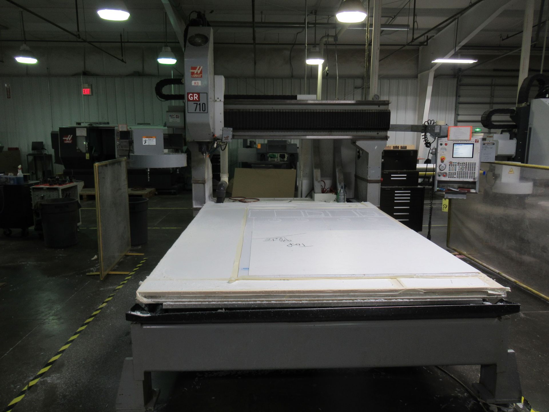 CNC GANTRY MACHINING CENTER, HAAS GR-710, New in 2006, 84” x 120” vacuum table, Travels: 121”-X,