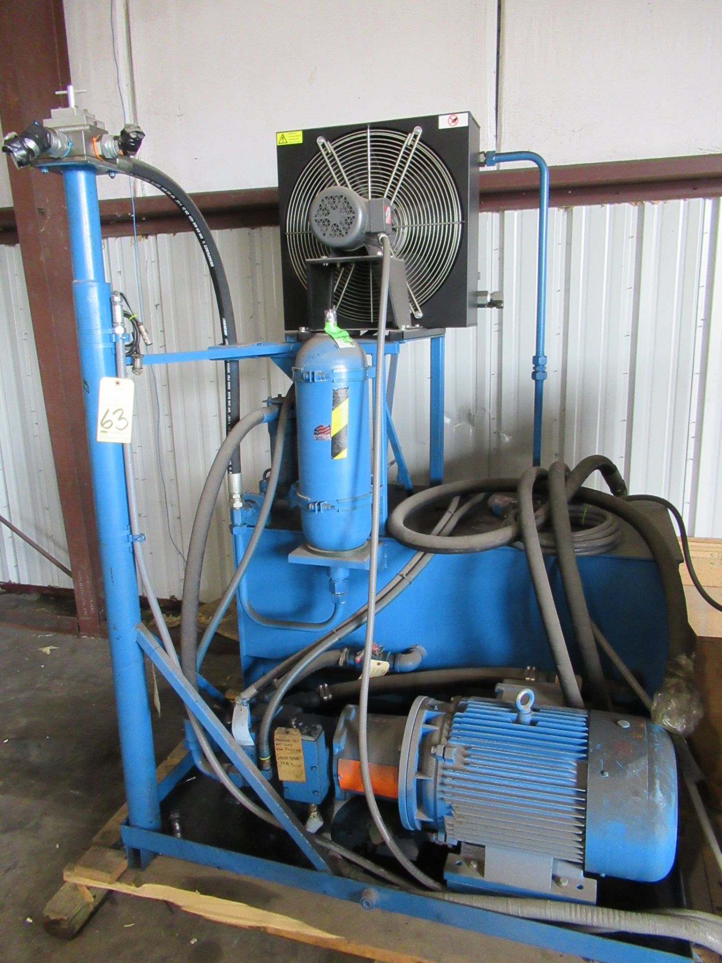 HYDRAULIC UNIT, 50 HP motor, large cap. hyd. tank, cooling fan, regulator, control unit, 460 v. ( - Image 2 of 4