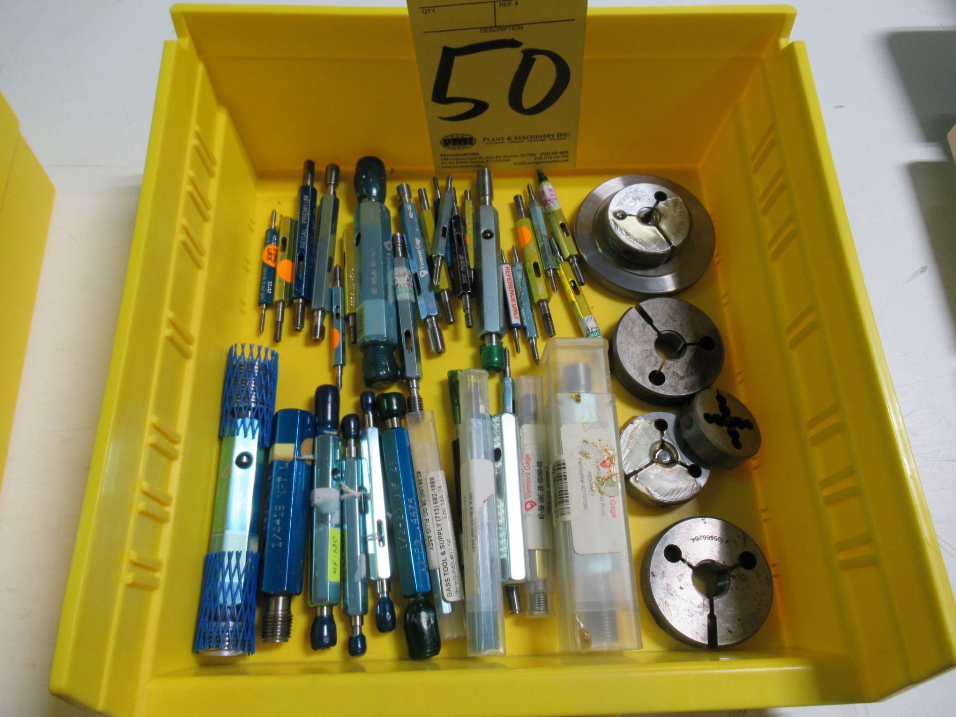 LOT OF GAUGES: plug & pin (in one box) (Location C: Moore Fabrication, 5645 Northdale Street,