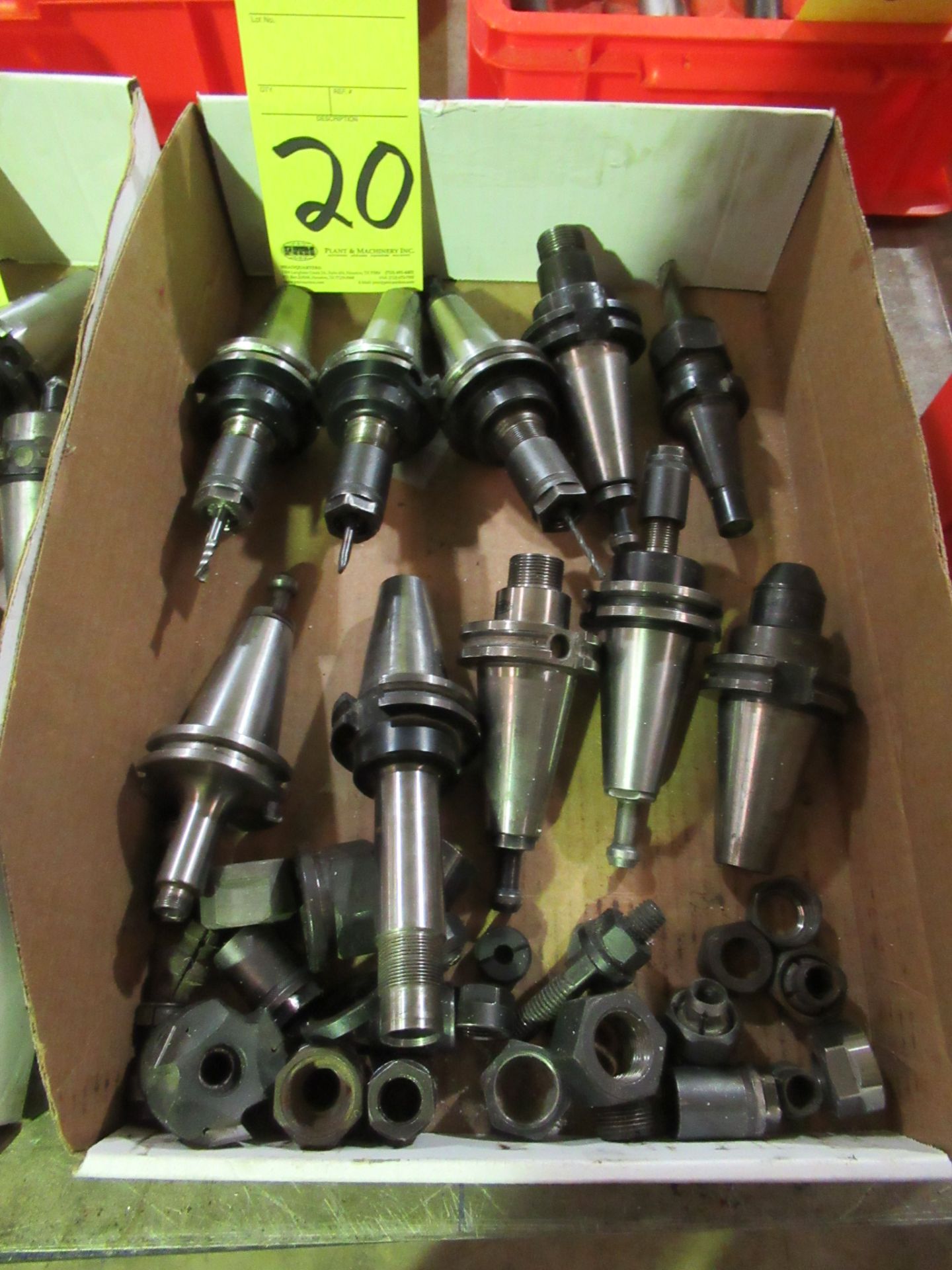 LOT CONSISTING OF: (approx. 10) CAT-40 toolholders, misc. cutters & accessories (Location C: Moore