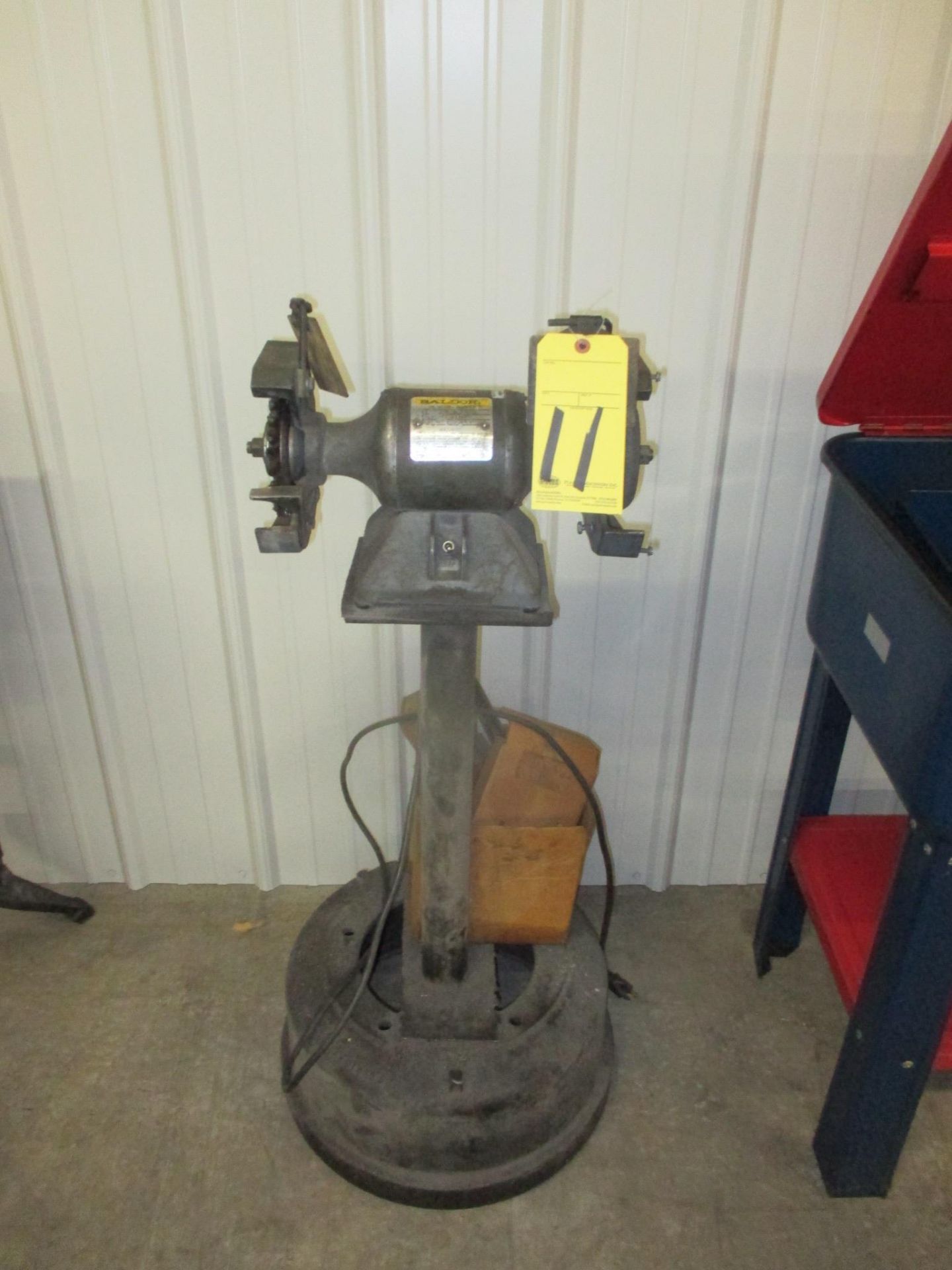 GRINDER/BUFFER, BALDOR, on pedestal stand