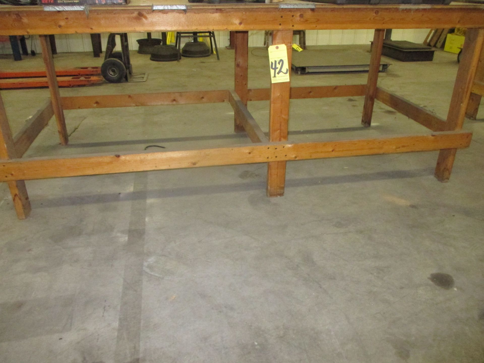 LOT OF WOODEN WORKTABLES, H.D.