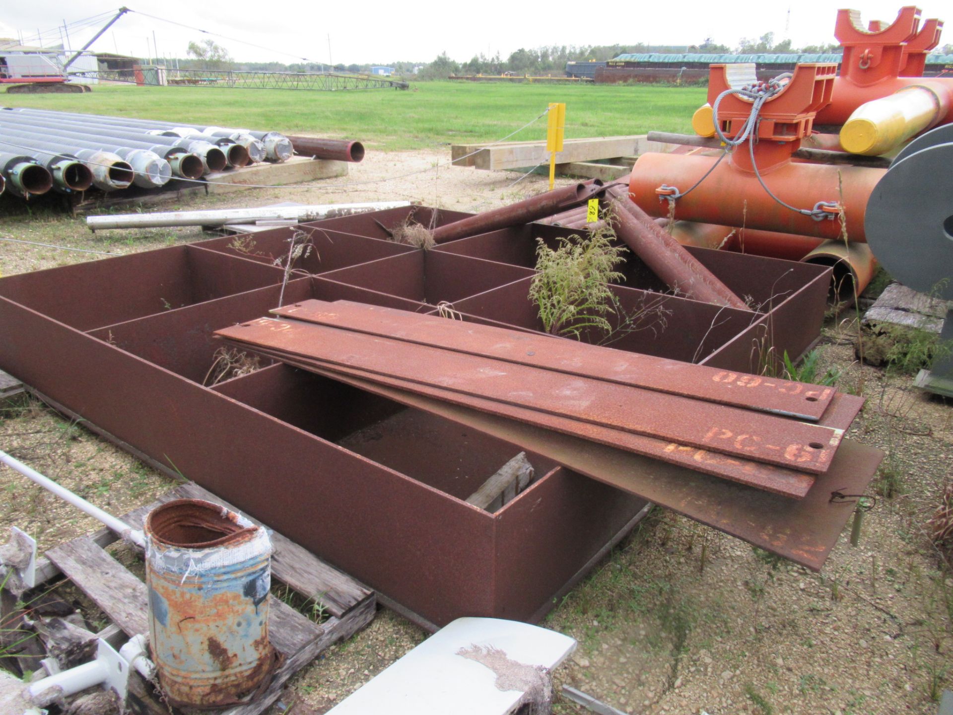 LOT CONSISTING OF: parking stand (partially completed), (4) hold down pipes, misc. plate - Image 4 of 4