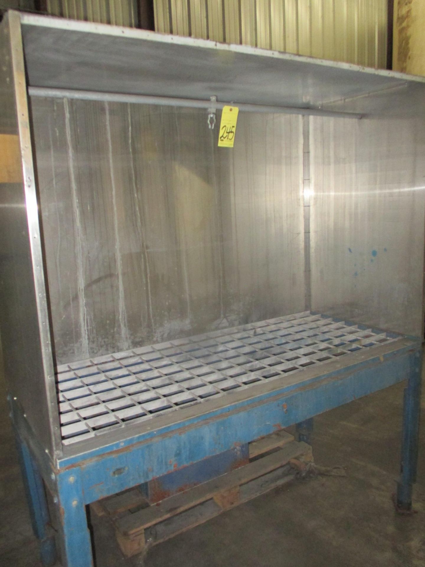 DOWNDRAFT SANDING BOOTH, stainless steel, 30" dp. x 66"W. x 48" ht. internal dims., rear mtd.