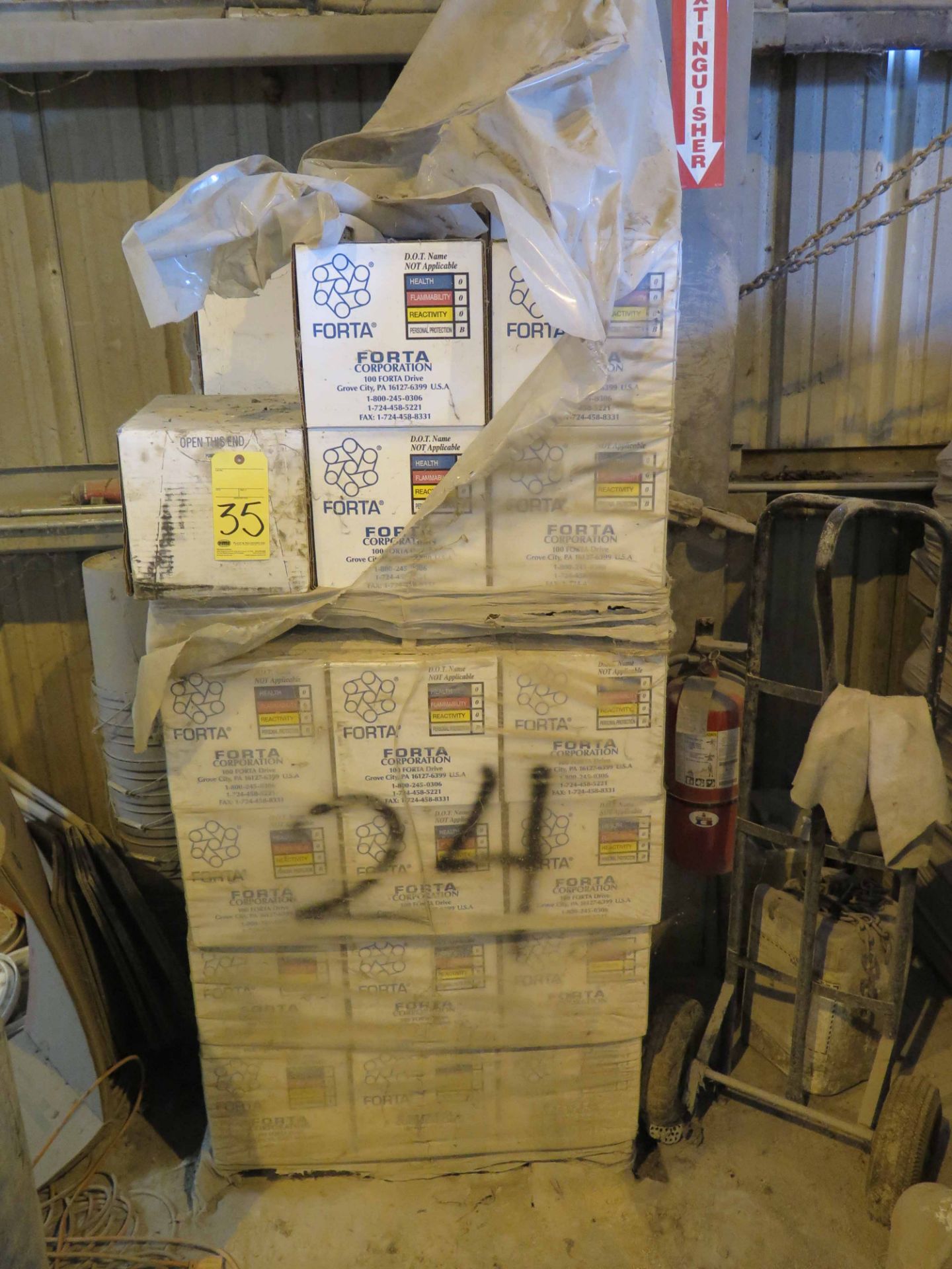 LOT OF FORTA SUPER SWEEP FIBER (approx. (36) 15 lb. boxes) (Location #1: 374 Walter White Road,