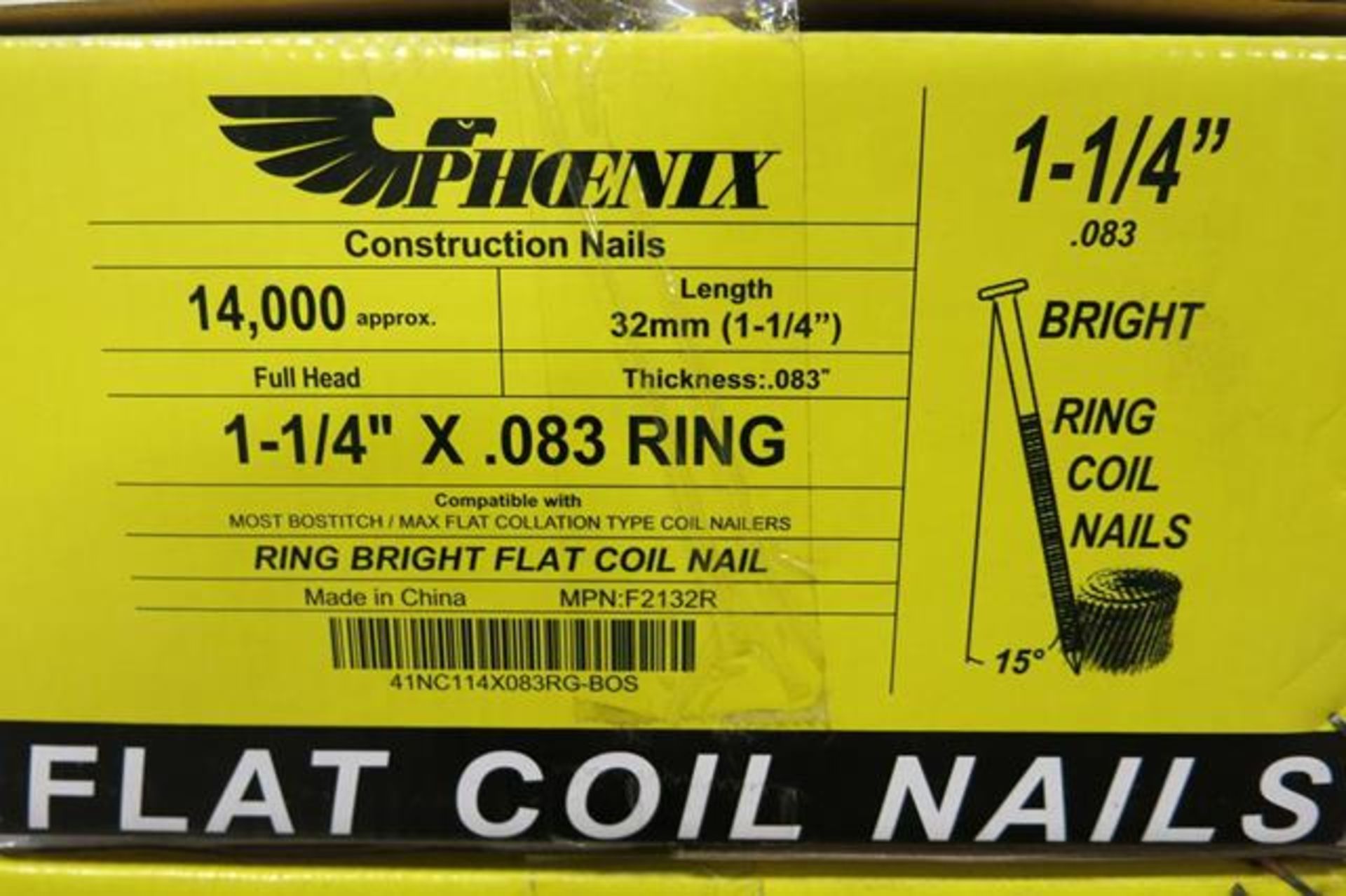 PHOENIX, 1.25" X 0.83 DIA, RING COIL NAILS, 1,400 APPROX. - NEW - Image 2 of 2
