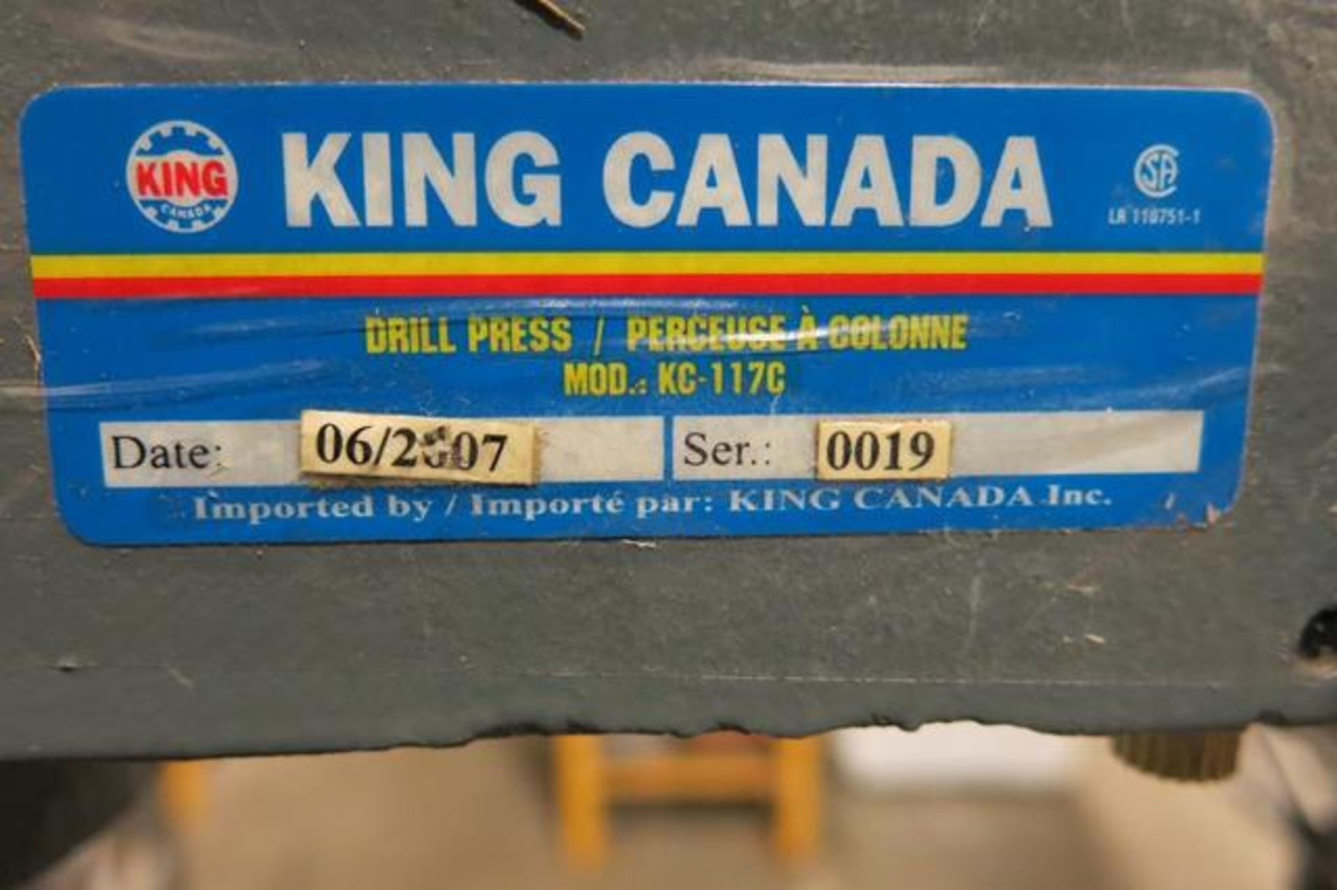 KING CANADA, KC117C, TABLE TOP DRILL PRESS - Image 3 of 4