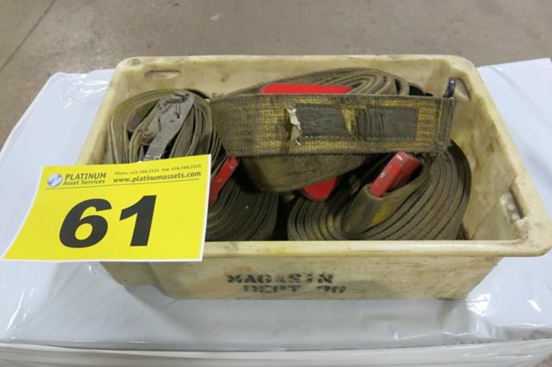 LOT OF TIE DOWNS AND SLINGS