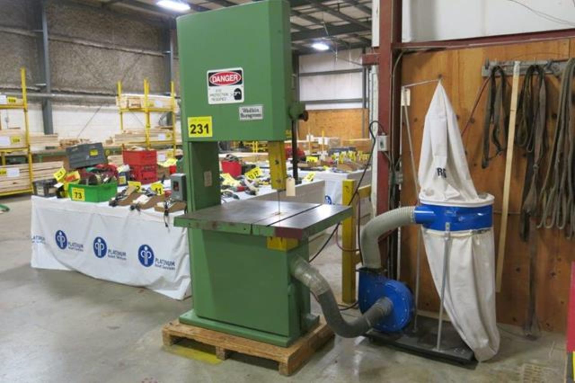 WADKIN BURSGREEN, C7, VERTICAL BAND SAW WITH DUST COLLECTOR (RIGGING - $125) - Image 2 of 6