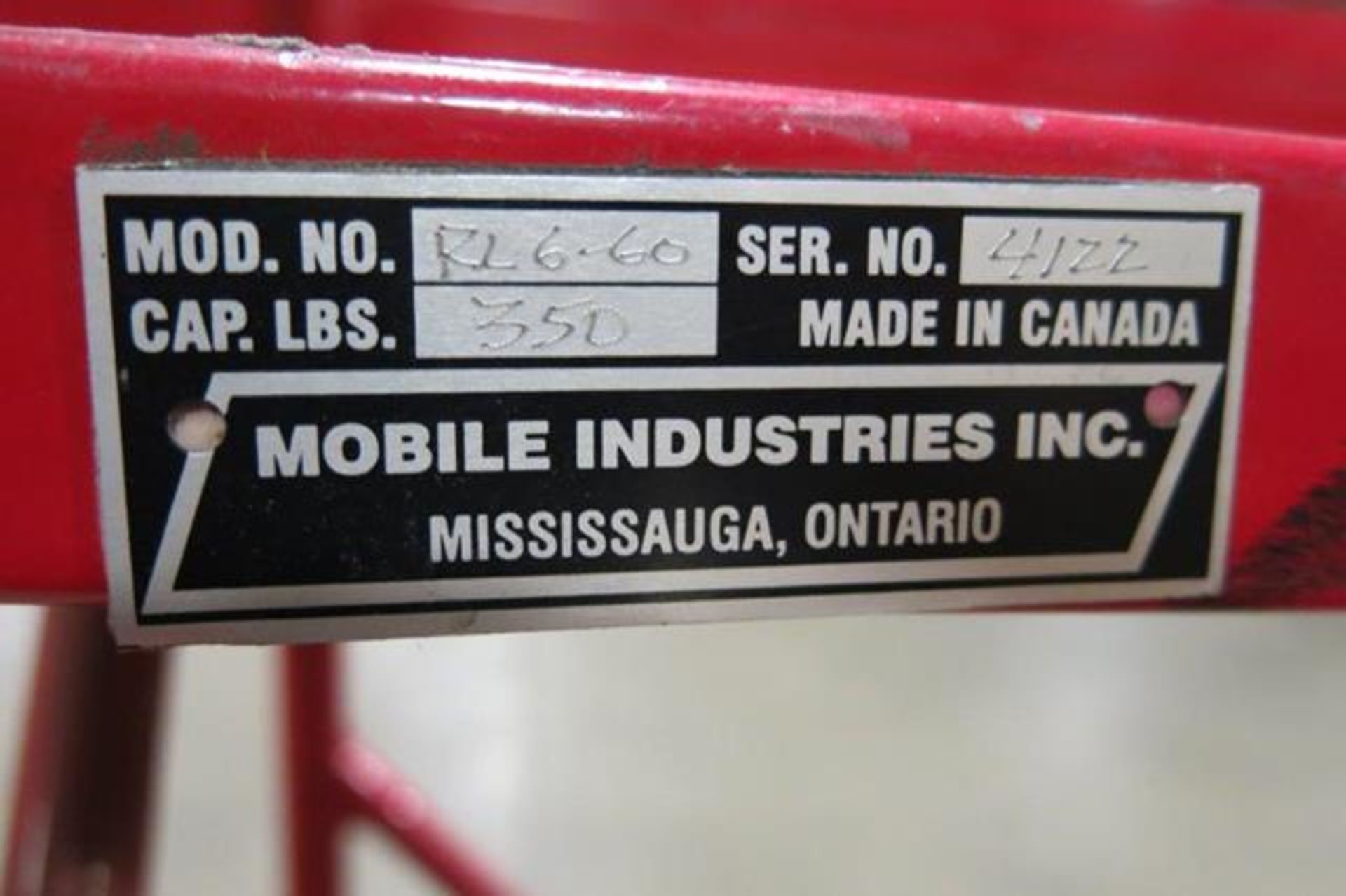 MOBILE INDUSTRIES, RL6-60, 5', ROLLING LADDER - Image 3 of 3