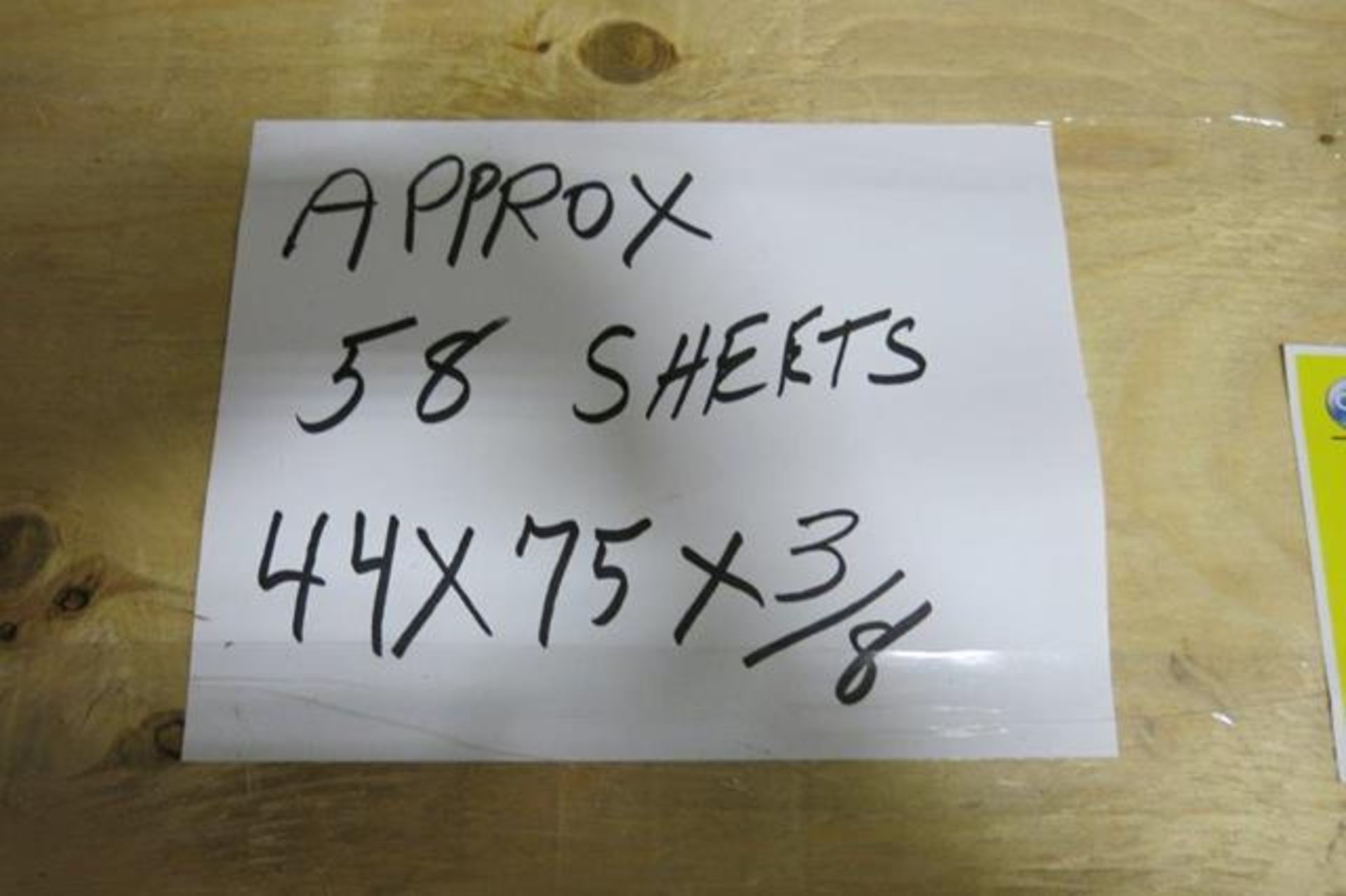 LOT OF 58 SHEETS (APPROX.) OF 44" X 75" X 3/8", PLYWOOD - Image 3 of 3