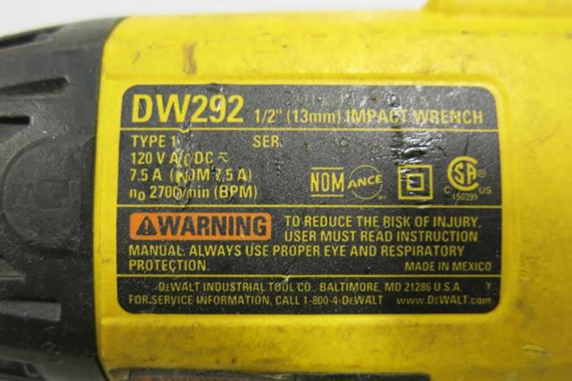 DEWALT, DW292, 1/2", IMPACT GUN - Image 2 of 2