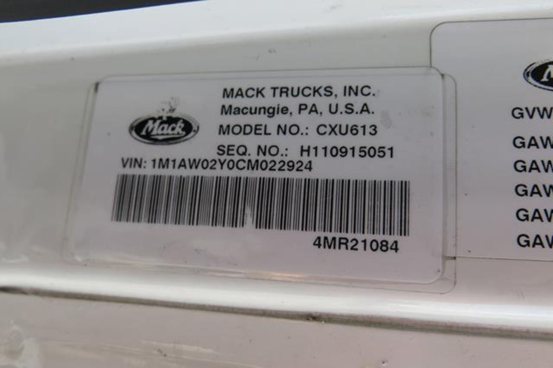 MACK, CXU613, TRUCK TRACTOR, DAY CAB, MACK MP7 DIESEL ENGINE, 10 SPEED MANUAL TRANSMISSION, 333, - Image 41 of 43