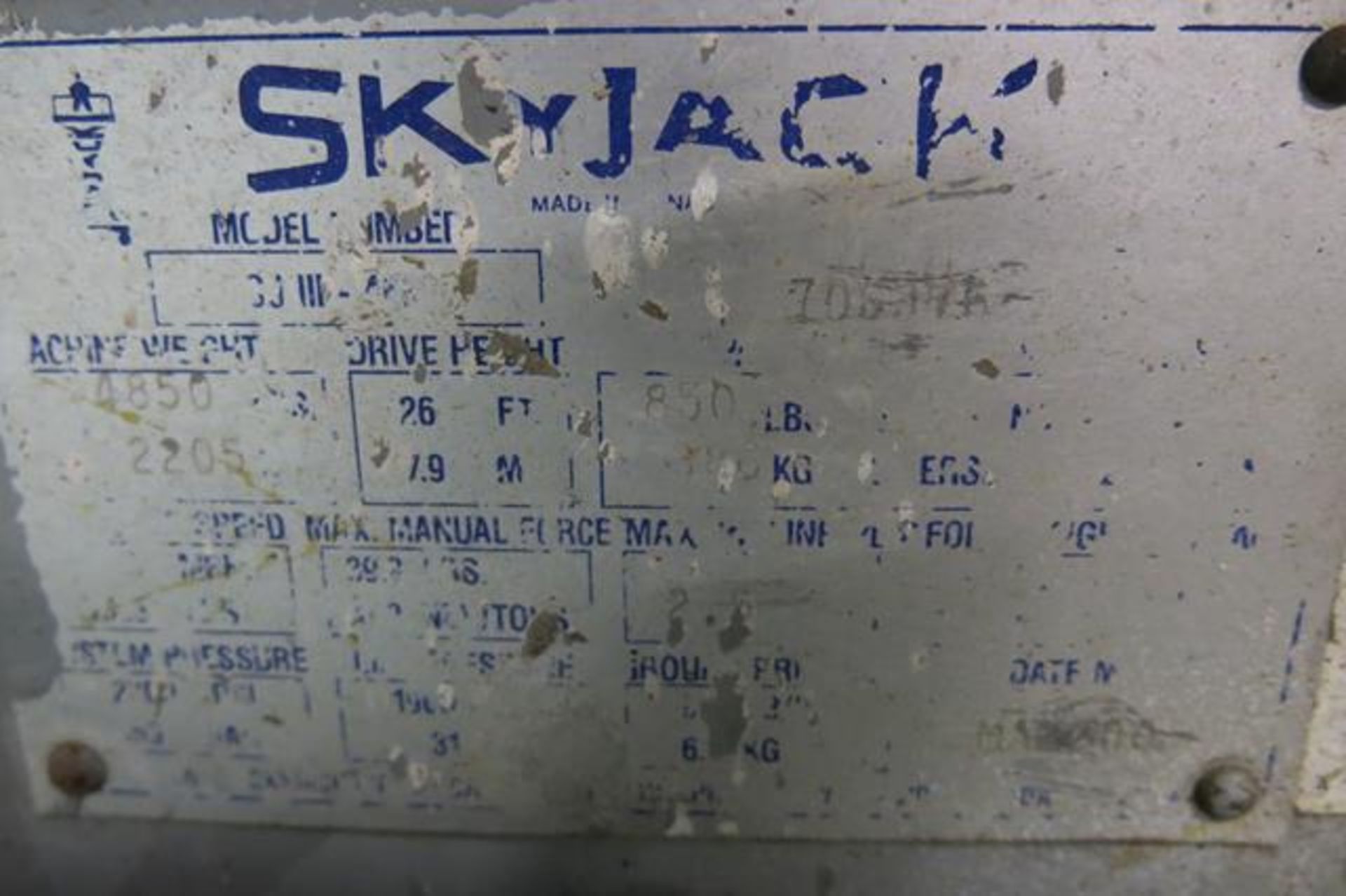 SKYJACK, SJIII-4626, 26', BATTERY POWERED SCISSOR LIFT - Image 9 of 11