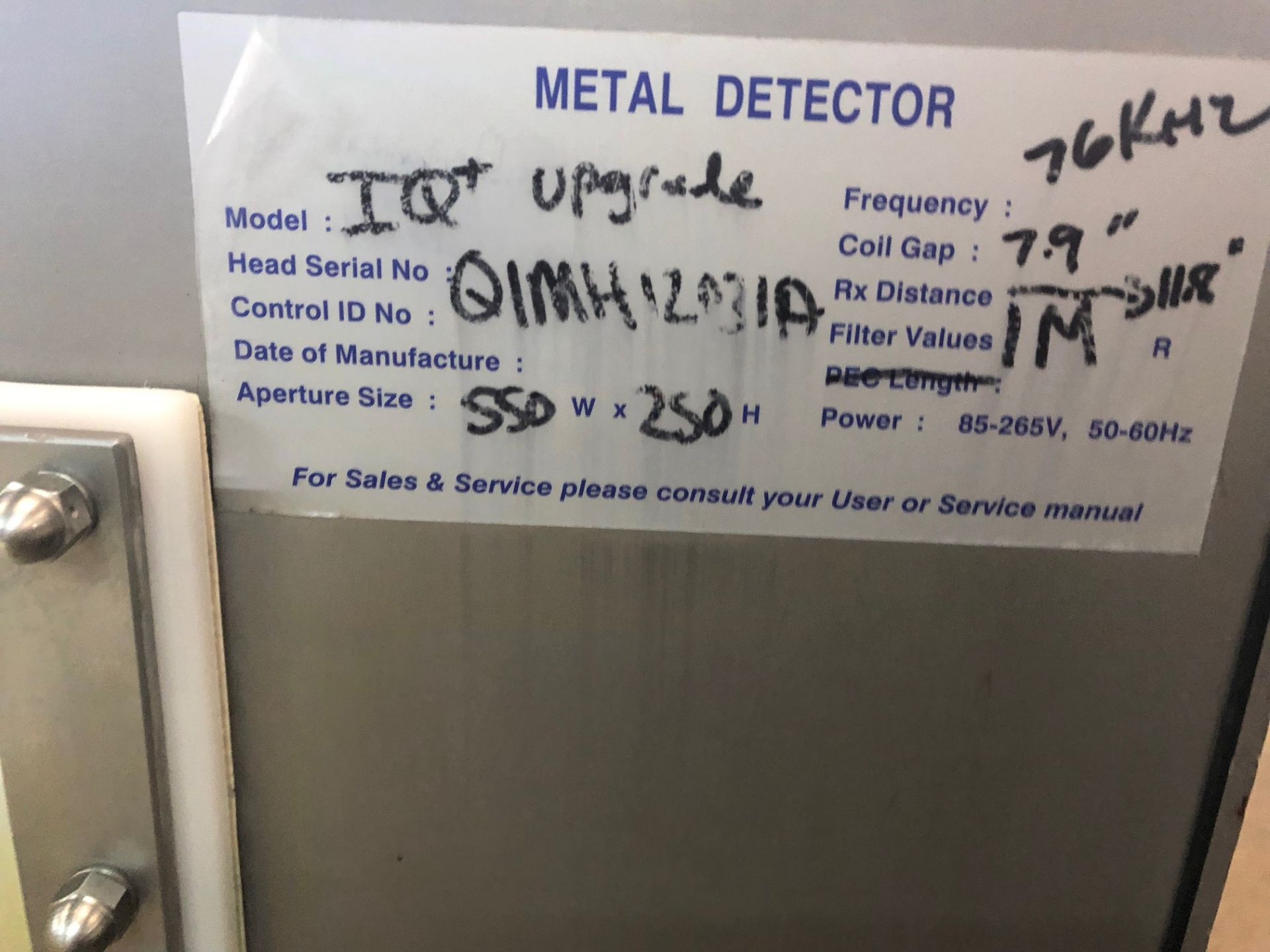 LOMA, IQ+ UPGRADE, STAINLESS STEEL, METAL DETECTOR WITH CONVEYOR, 2017, S/N QIMH12031A - Image 5 of 5