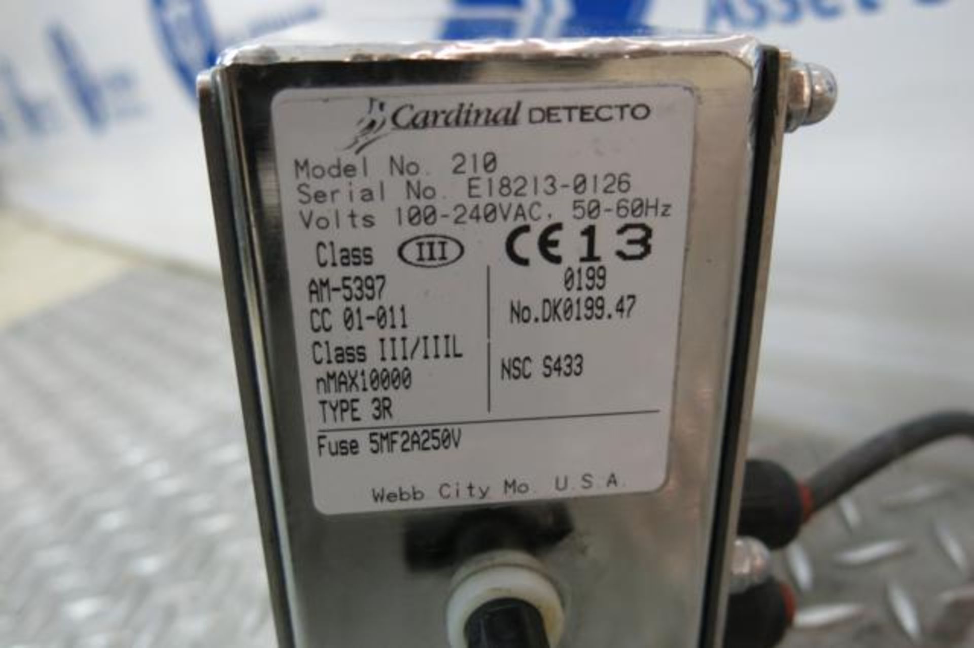 STAINLESS STEEL FLOOR SCALE WITH CARDINAL, STORM 205, DIGITAL WEIGHT INDICATOR, S/N E18213-0126 - Image 3 of 3