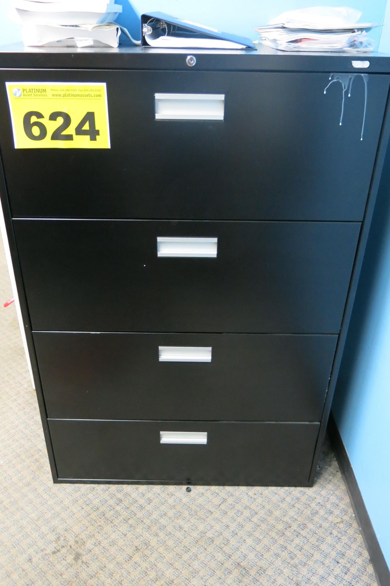 LATERAL, 4 DRAWER, FILING CABINET, BLACK (LOCATED IN MISSISSAUGA)