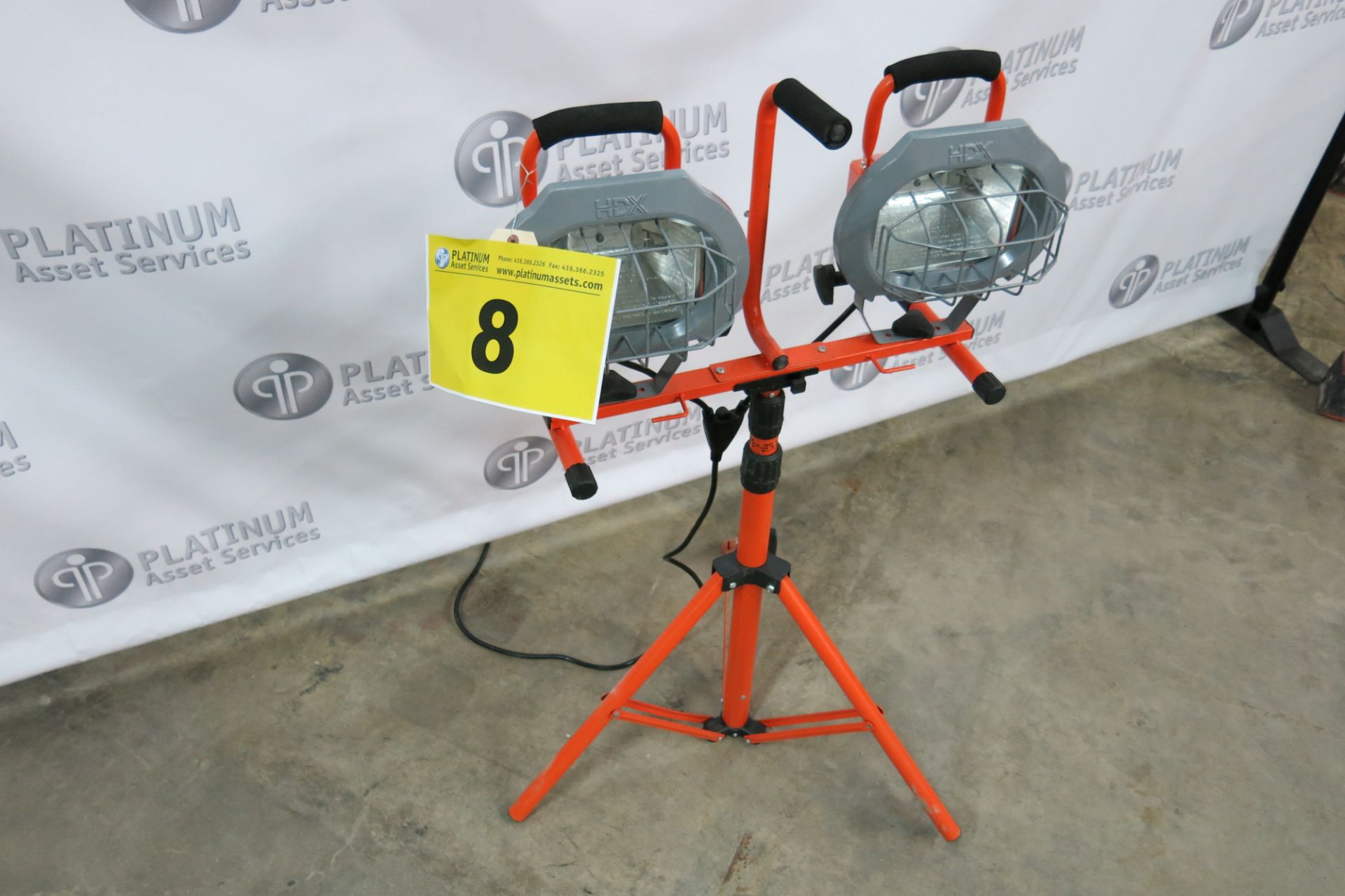 HDX, HALOGEN, DUAL HEAD, WORK LIGHT WITH STAND (LOCATED IN SCARBOROUGH)