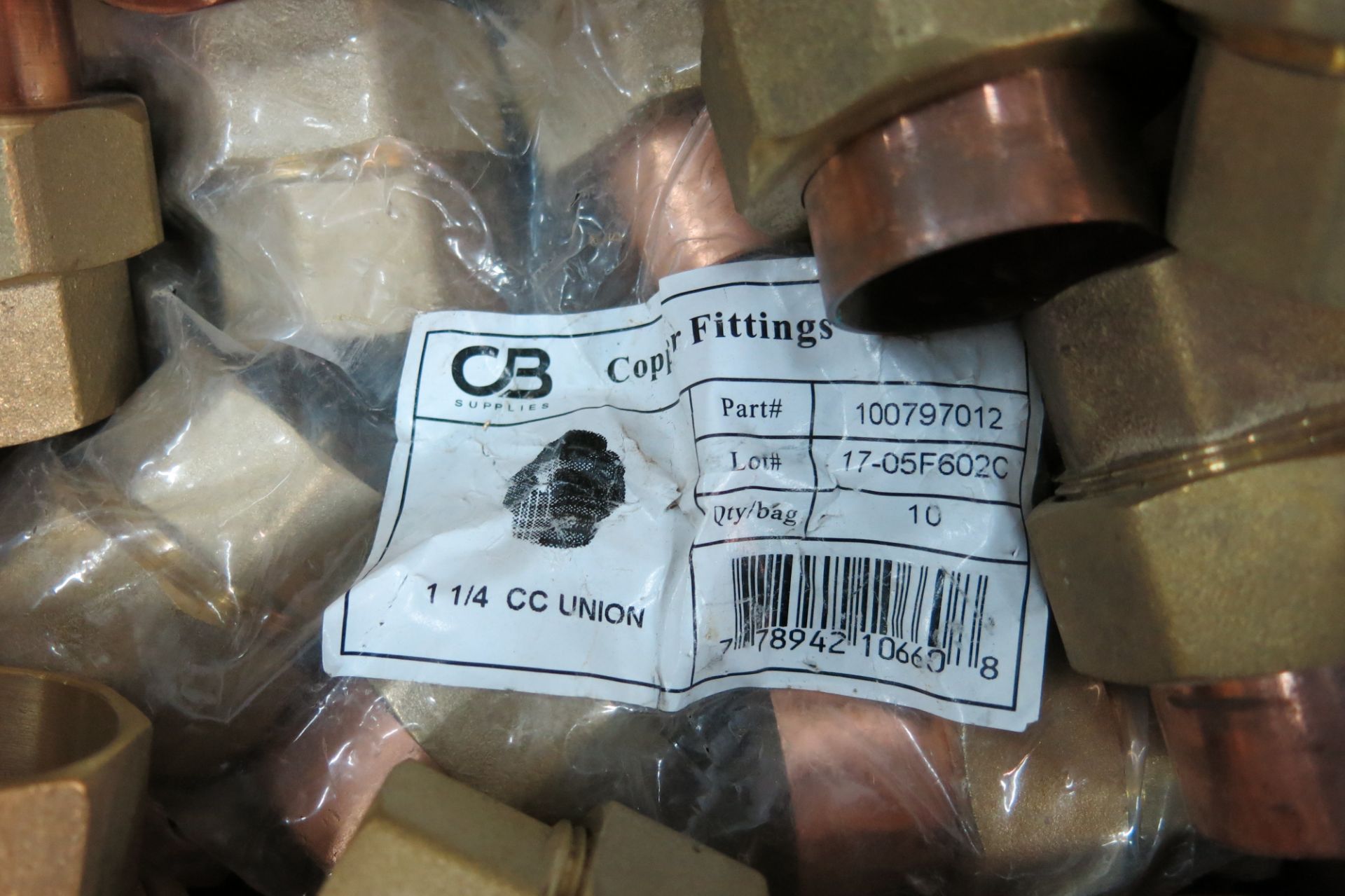 LOT OF CB SUPPLIES, 100797012, 1 1/4", COPPER UNION 102 - NEW (LOCATED IN SCARBOROUGH) - Image 2 of 2