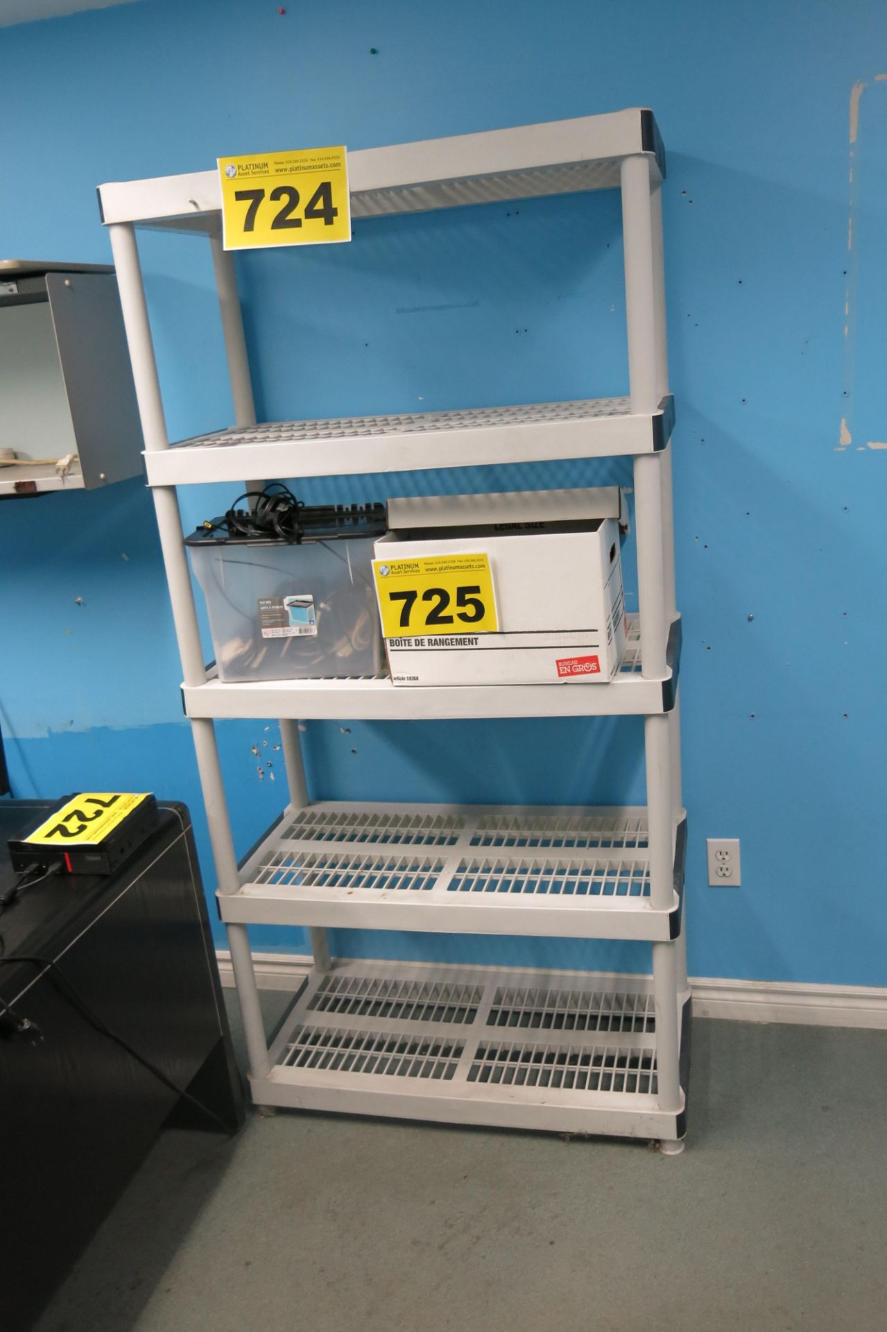 PLASTIC SHELVING (LOCATED IN MISSISSAUGA)