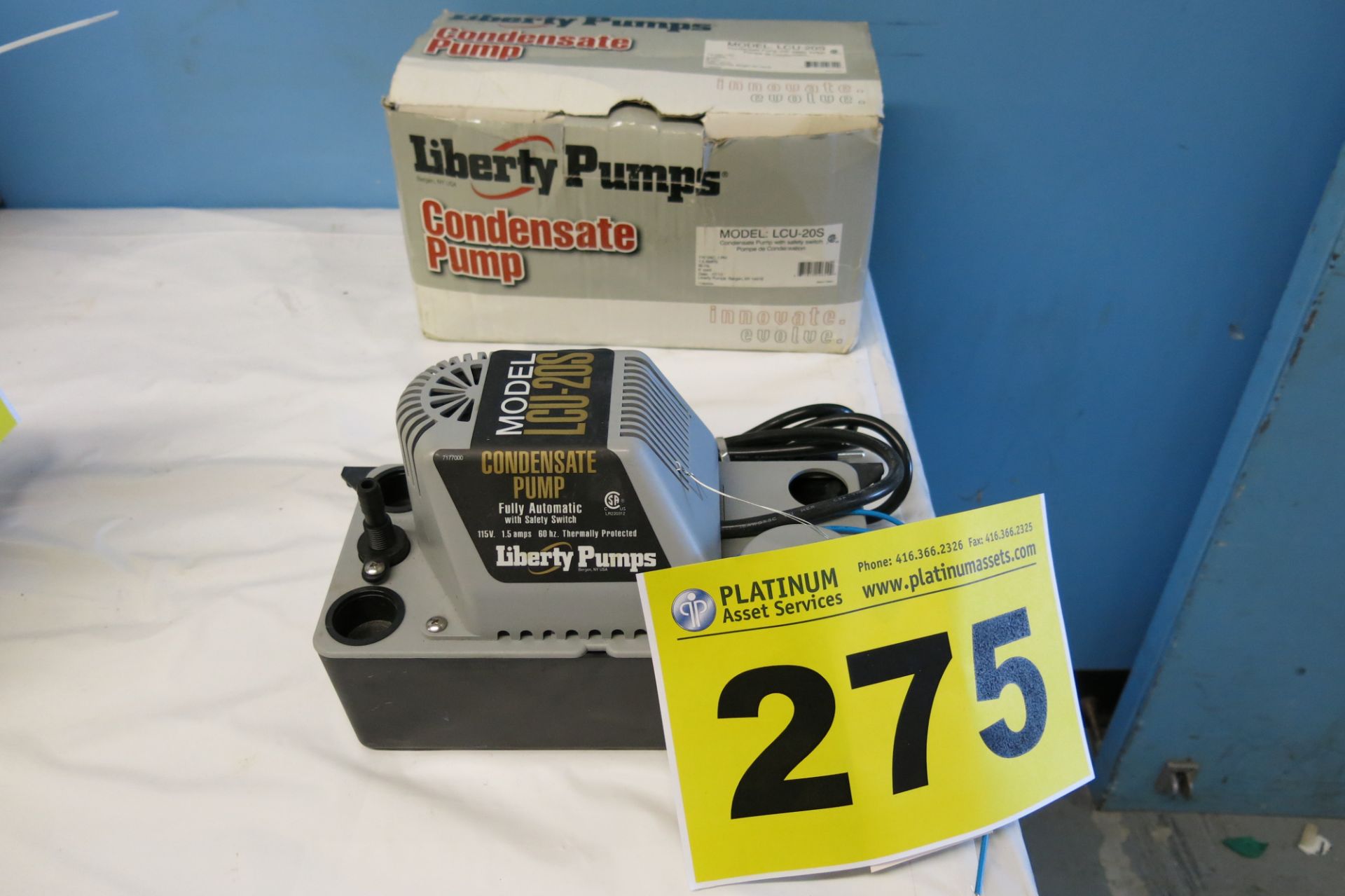 LIBERTY PUMPS, LCU-20S, FULLY AUTOMATIC, CONDENSATE PUMP, 115 VOLT -NEW (LOCATED IN MISSISSAUGA)