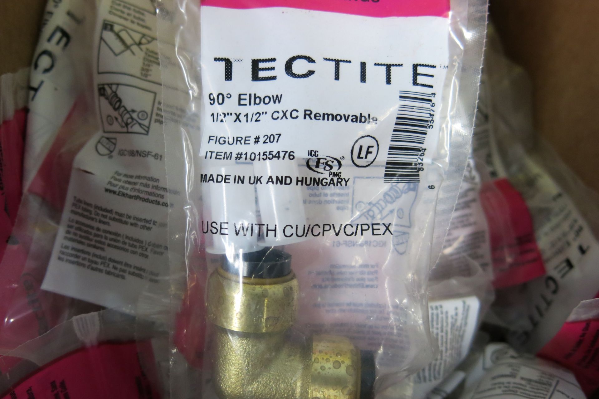 TECTITE, 1/2" X 1/2", CXC REMOVABLE, 90° ELBOW - NEW (LOCATED IN MISSISSAUGA) - Image 2 of 3