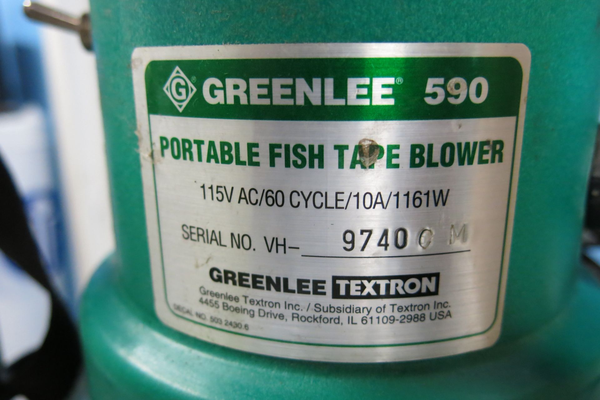 GREENLEE, 590, PORTABLE FISH TAPE BLOWER, S/N 9740CM - NEW (LOCATED IN MISSISSAUGA) - Image 2 of 3
