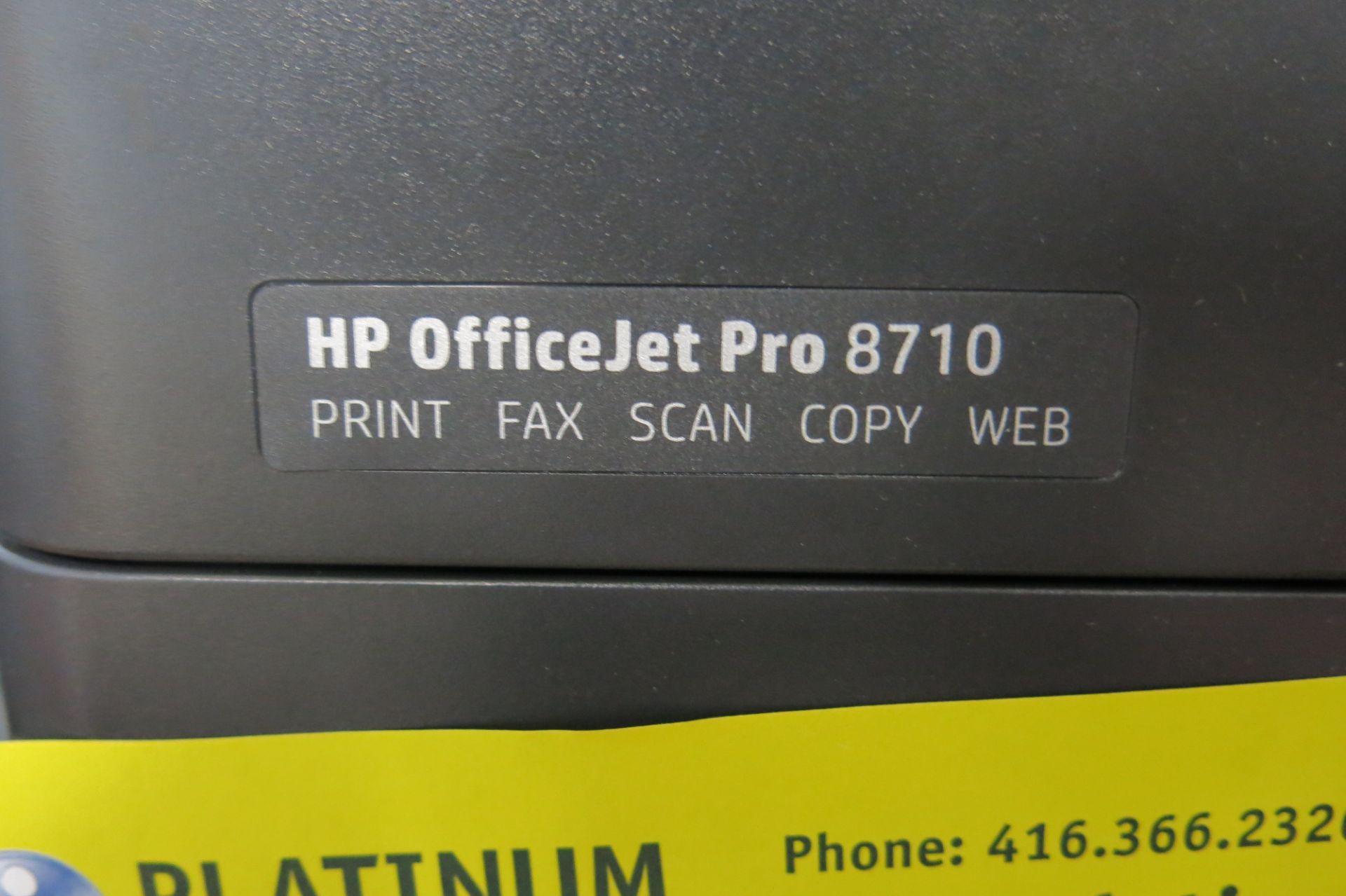 HP, OFFICEJET PRO, 8710, ALL-IN ONE, WIRELESS, MULTIFUNCTIONAL PRINTER (LOCATED IN MISSISSAUGA) - Image 3 of 4