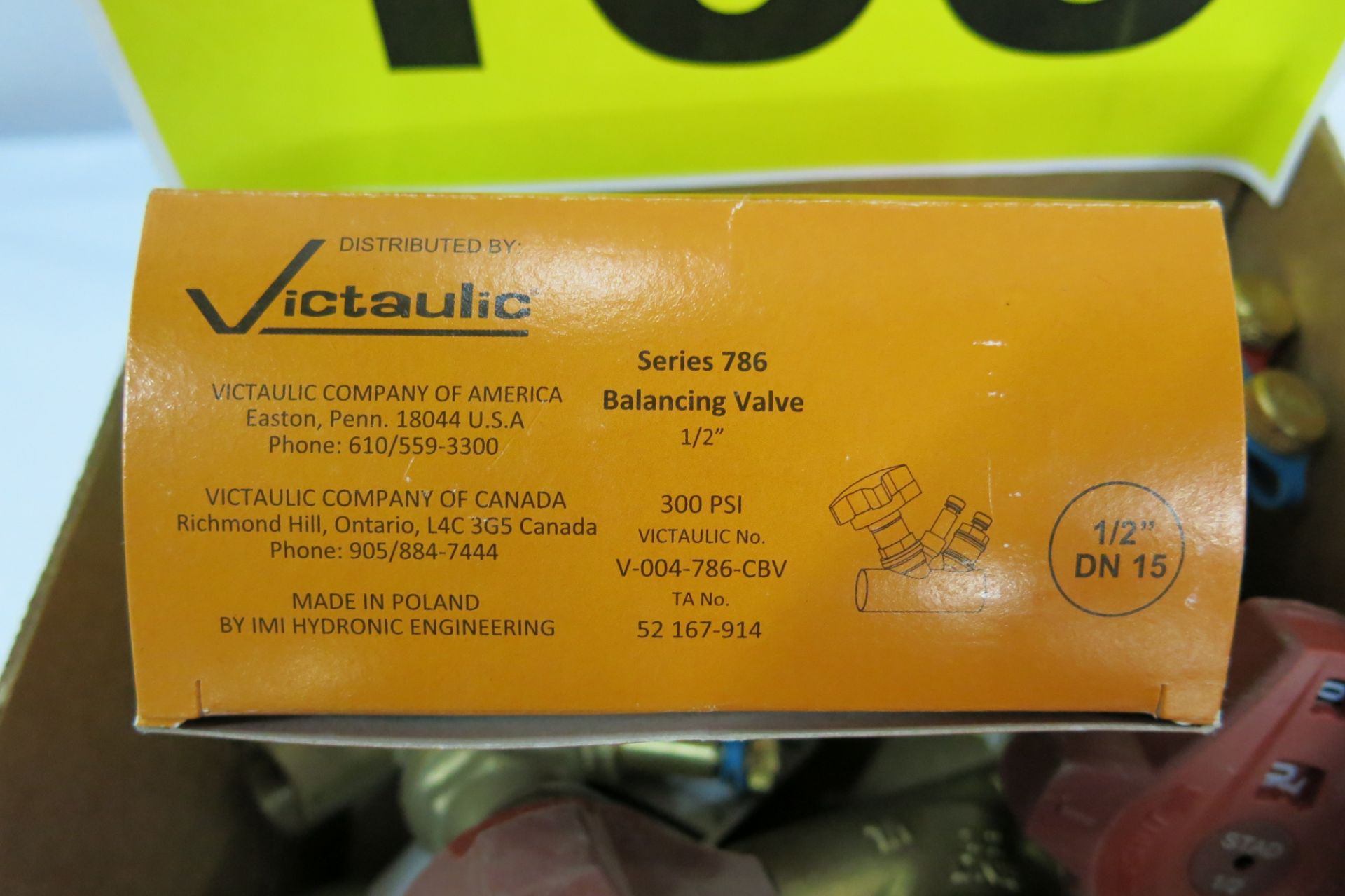 LOT OF VICTAULIC, 786, 1/2", BALANCING VALVE - NEW (LOCATED IN SCARBOROUGH) - Image 2 of 2