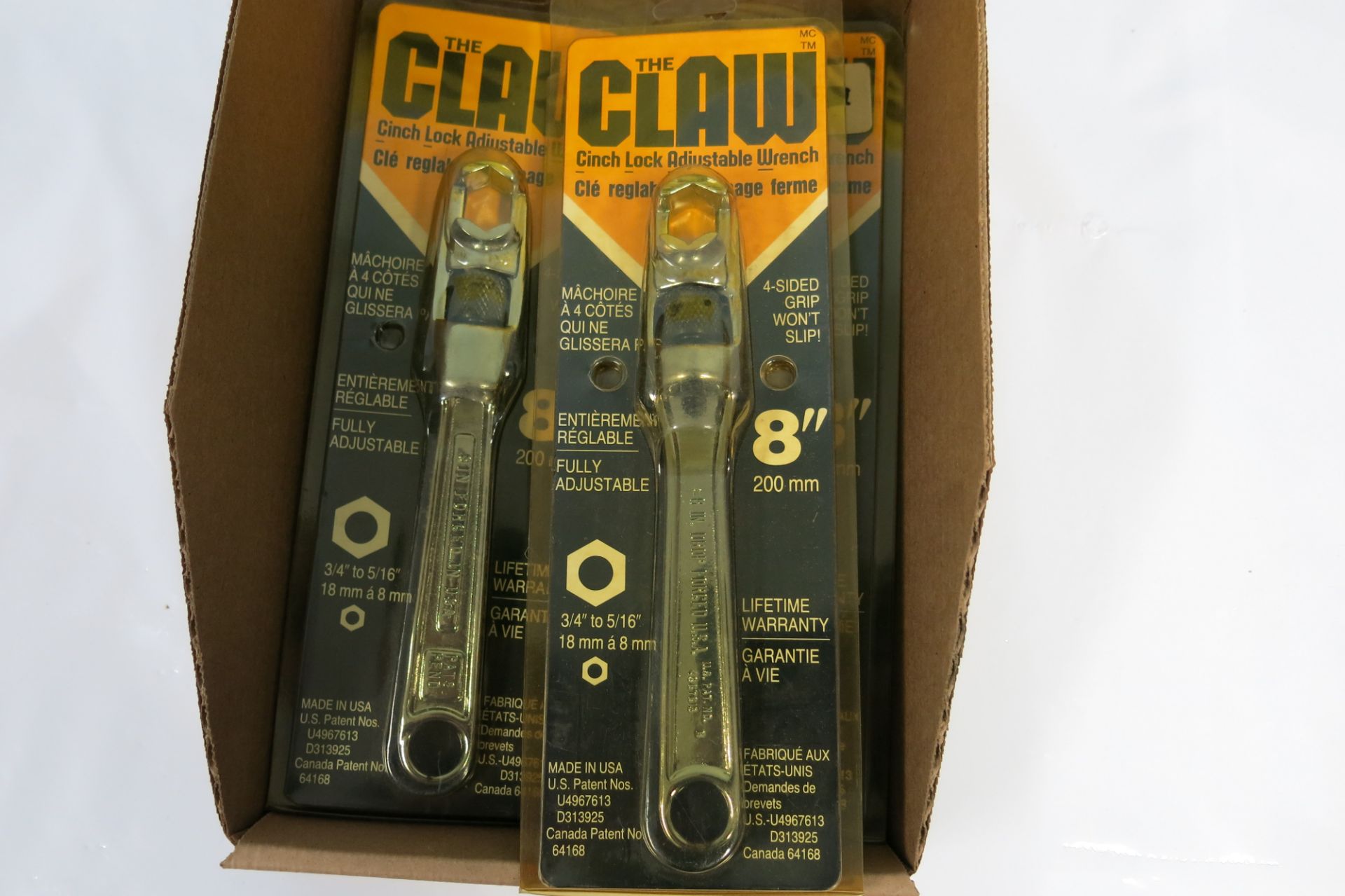 LOT OF CLAW, 8", CINCH LOCK ADJUSTABLE WRENCHES - NEW (LOCATED IN MISSISSAUGA) - Image 2 of 2