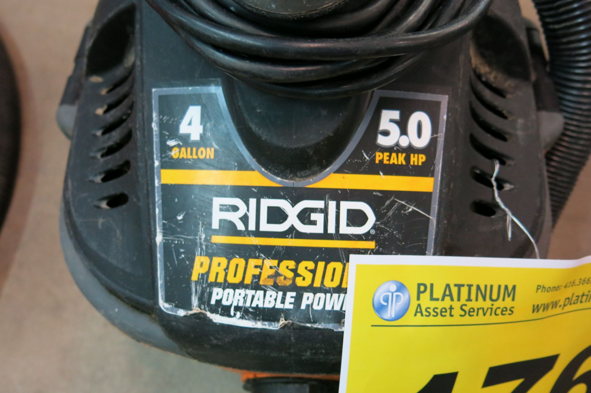 RIDGID, WD40500, 4 GALLON, SHOP VAC, S/N 06255 C0627 (LOCATED IN SCARBOROUGH) - Image 2 of 3