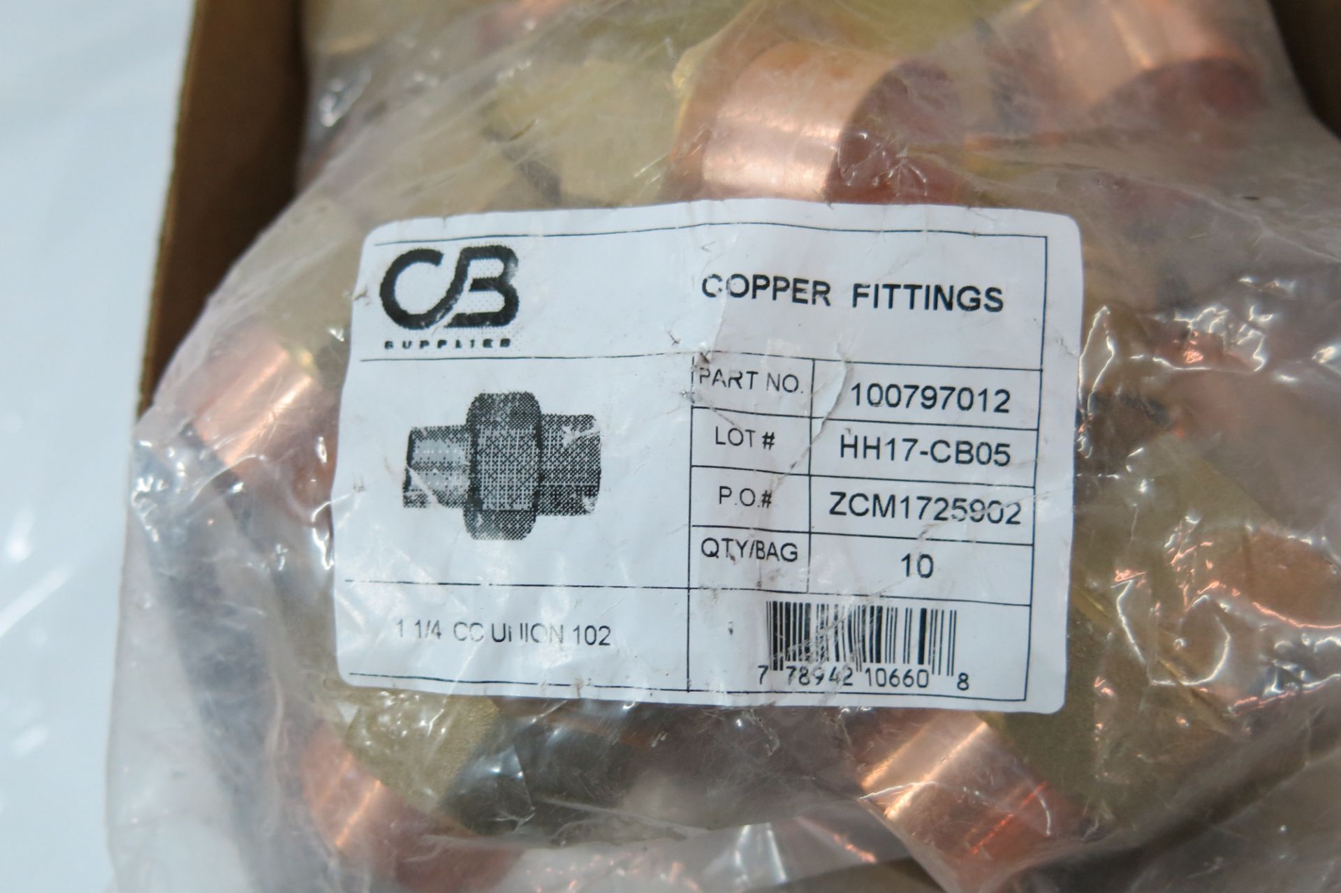 LOT OF CB SUPPLIES, 100797012, 1 1/4", COPPER UNION 102 - NEW (LOCATED IN SCARBOROUGH) - Image 2 of 2