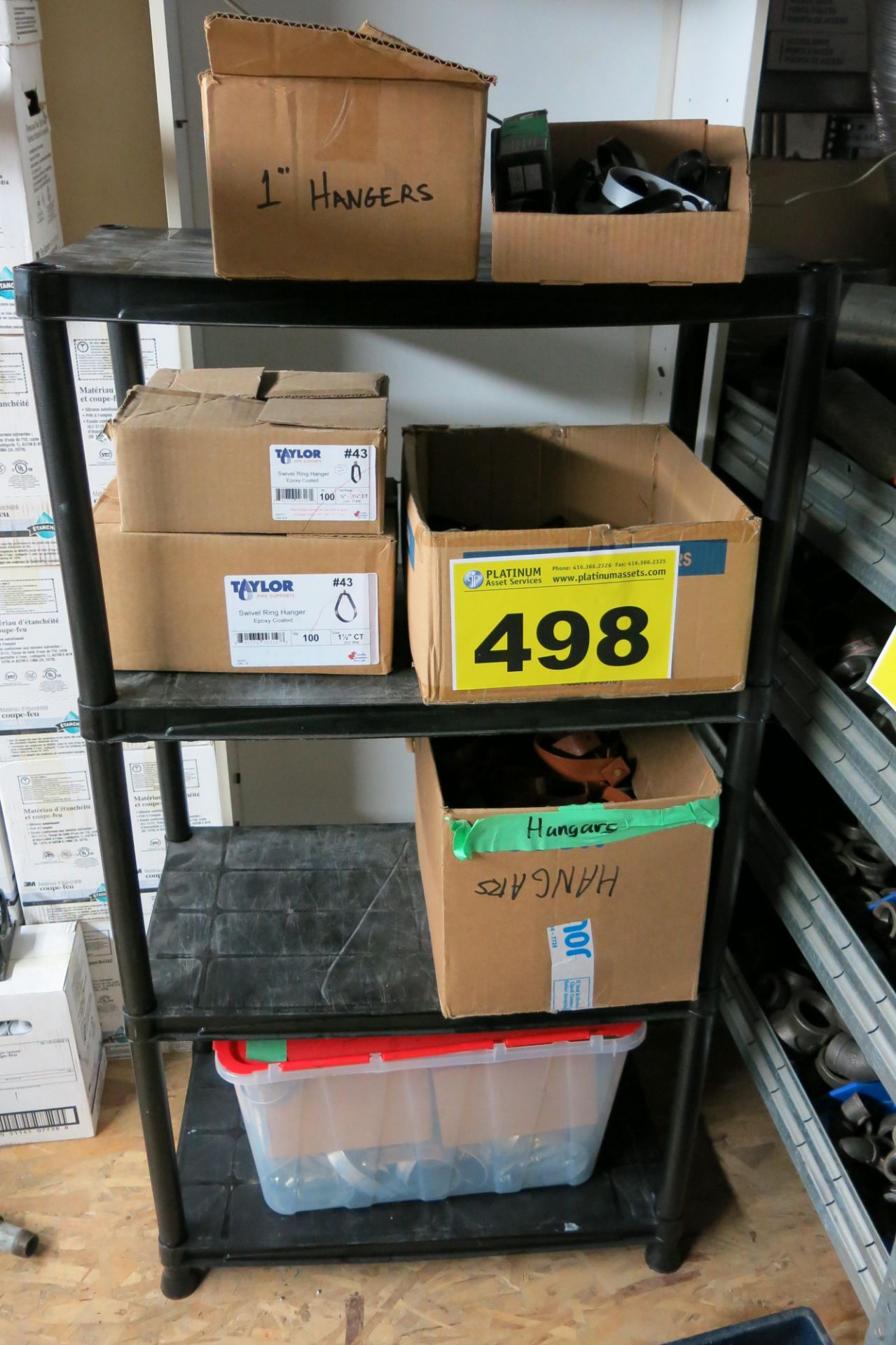 PLASTIC SHELVING WITH CONTENTS (LOCATED IN MISSISSAUGA)