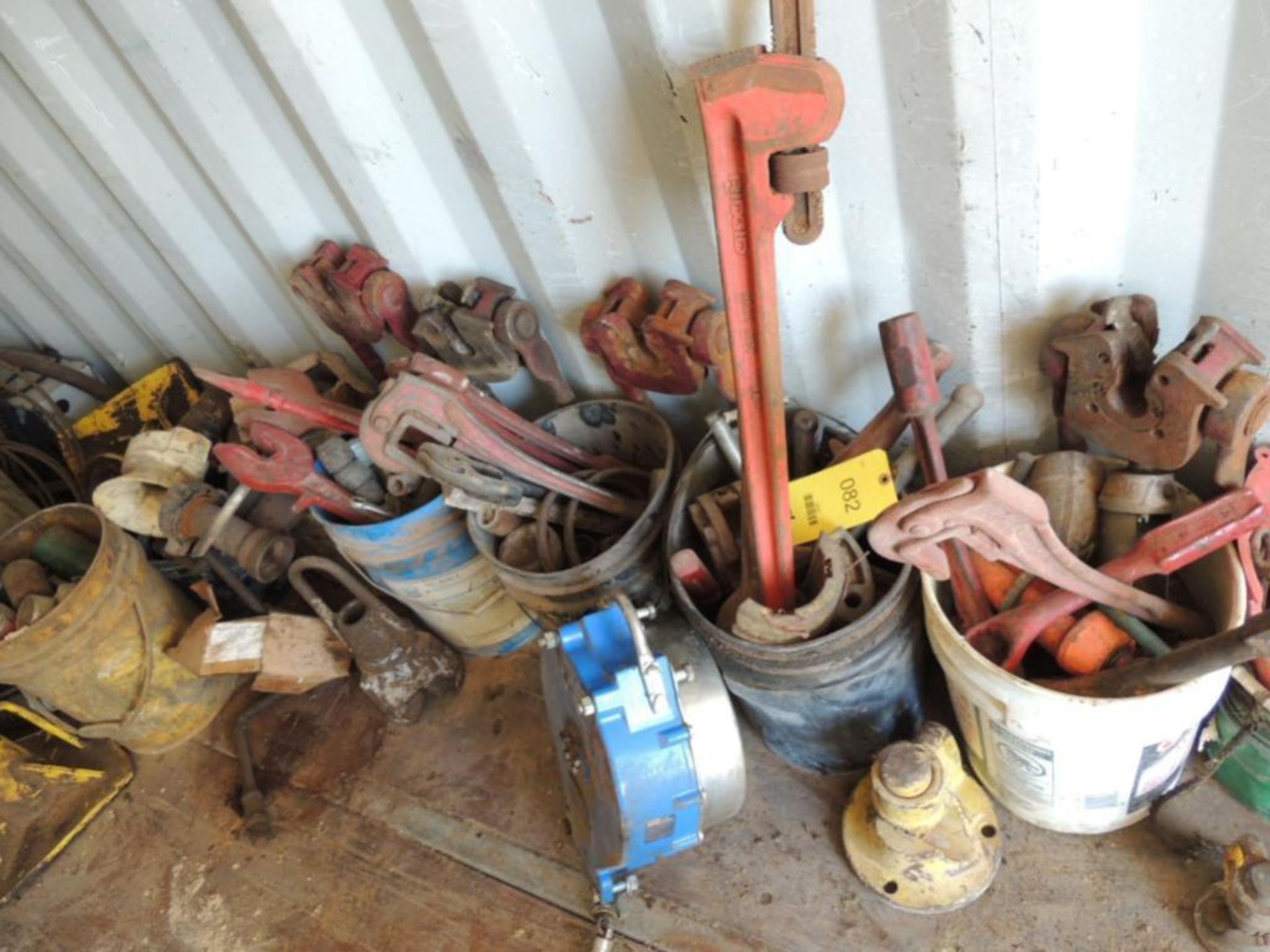LOT: Misc. BJ Sucker Rod Wrenches, Elevators, Tong Wrenches, Hydraulic Cylinders, and Sala 130 ft., - Image 2 of 5