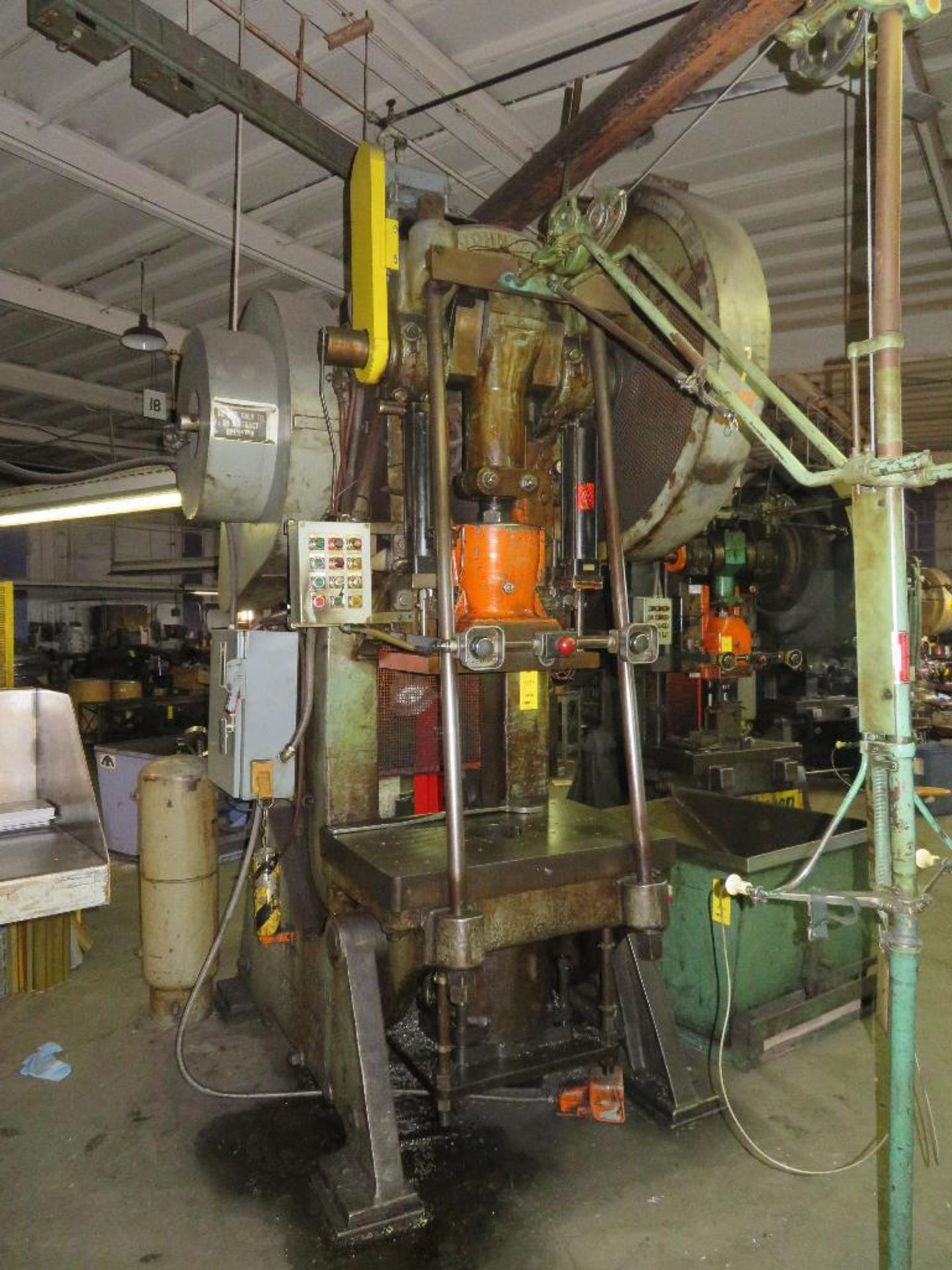 Johnson Machine 125 Ton OBI Press, Model 125 BGAC, S/N 60148, 10” Stroke, 4” Adjustment, Bolster 17”