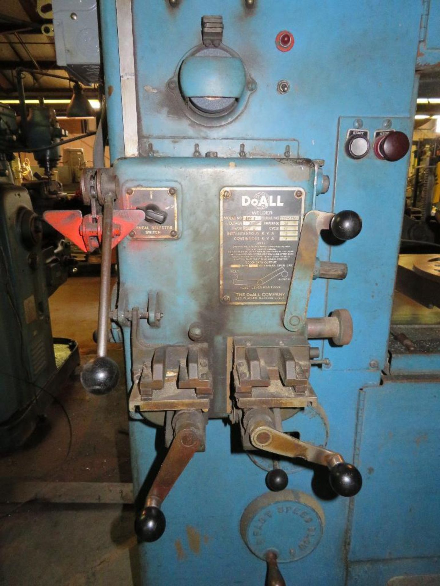 DoAll Countour-16 Vertical Band Saw, Model 1613-2, S/N 15060156, DoAll Butt Welder, 24” x 24” Workin - Image 4 of 4