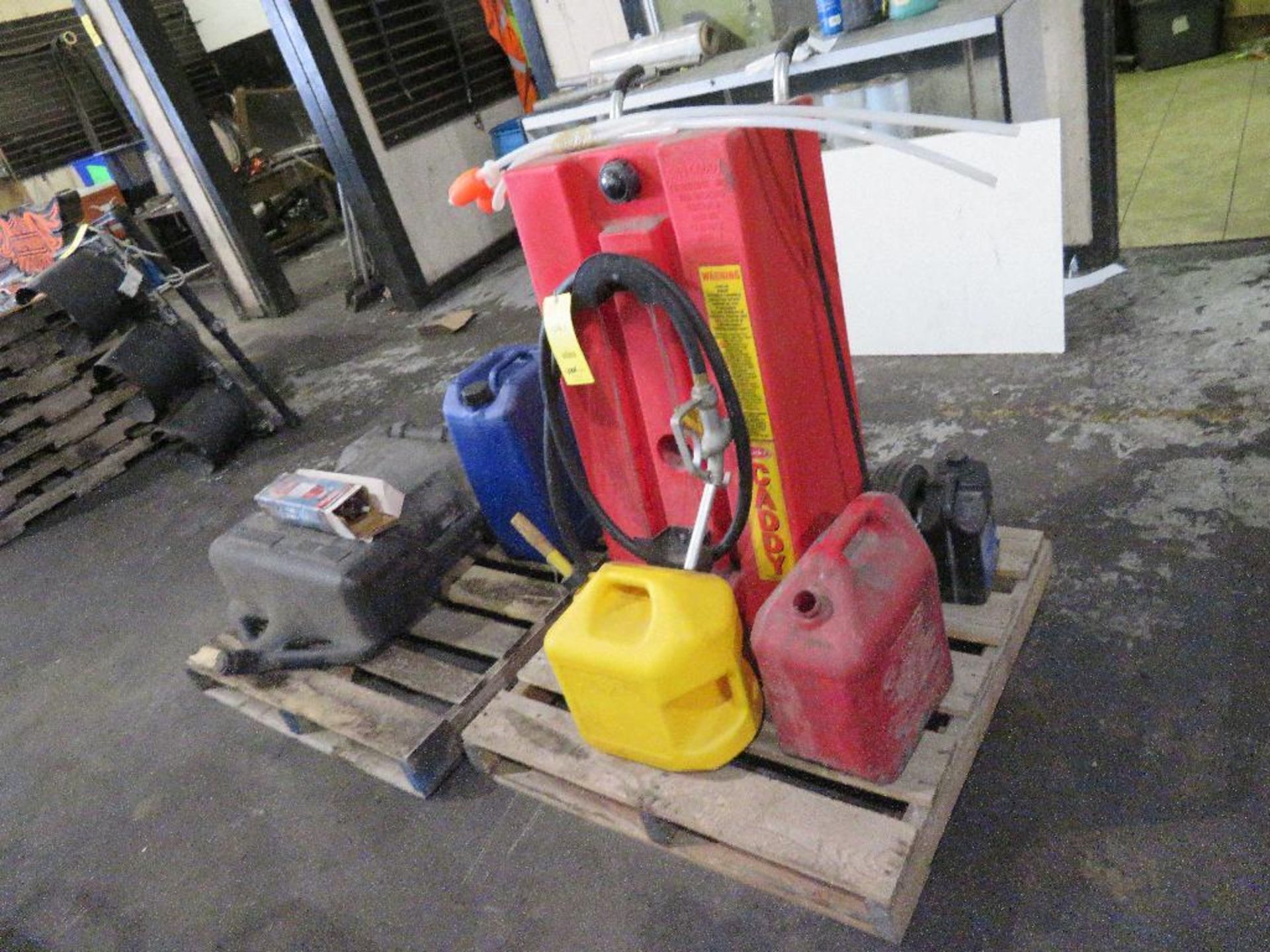 LOT: Gas Caddy Portable Refueling Tank & Assorted Fuel Containers