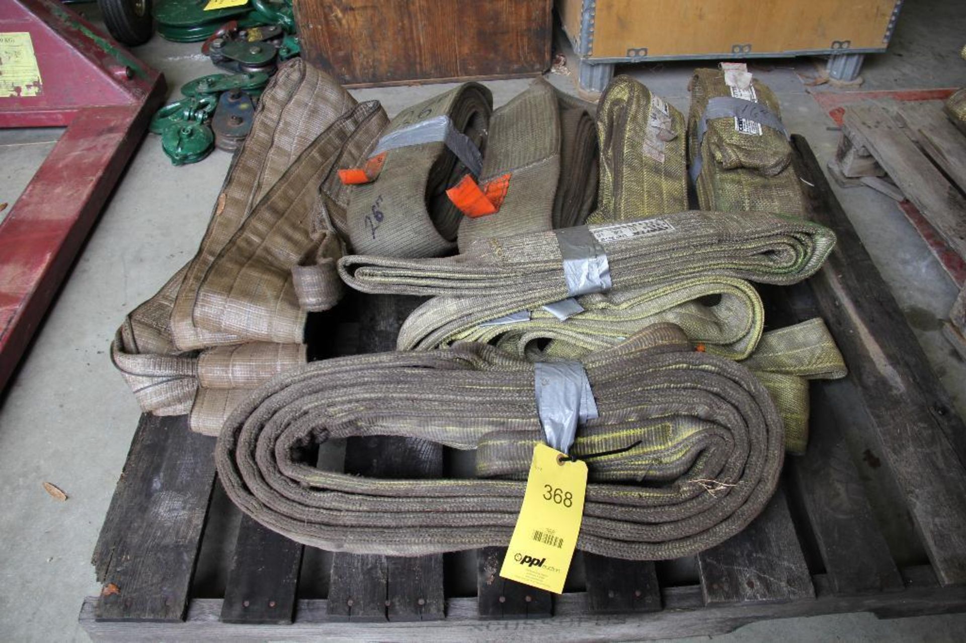 LOT: (8) 10 ft., 16 ft. & 24 ft. Certex Slings, Rated 16,500 to 44,000 lbs. Vertical, etc.