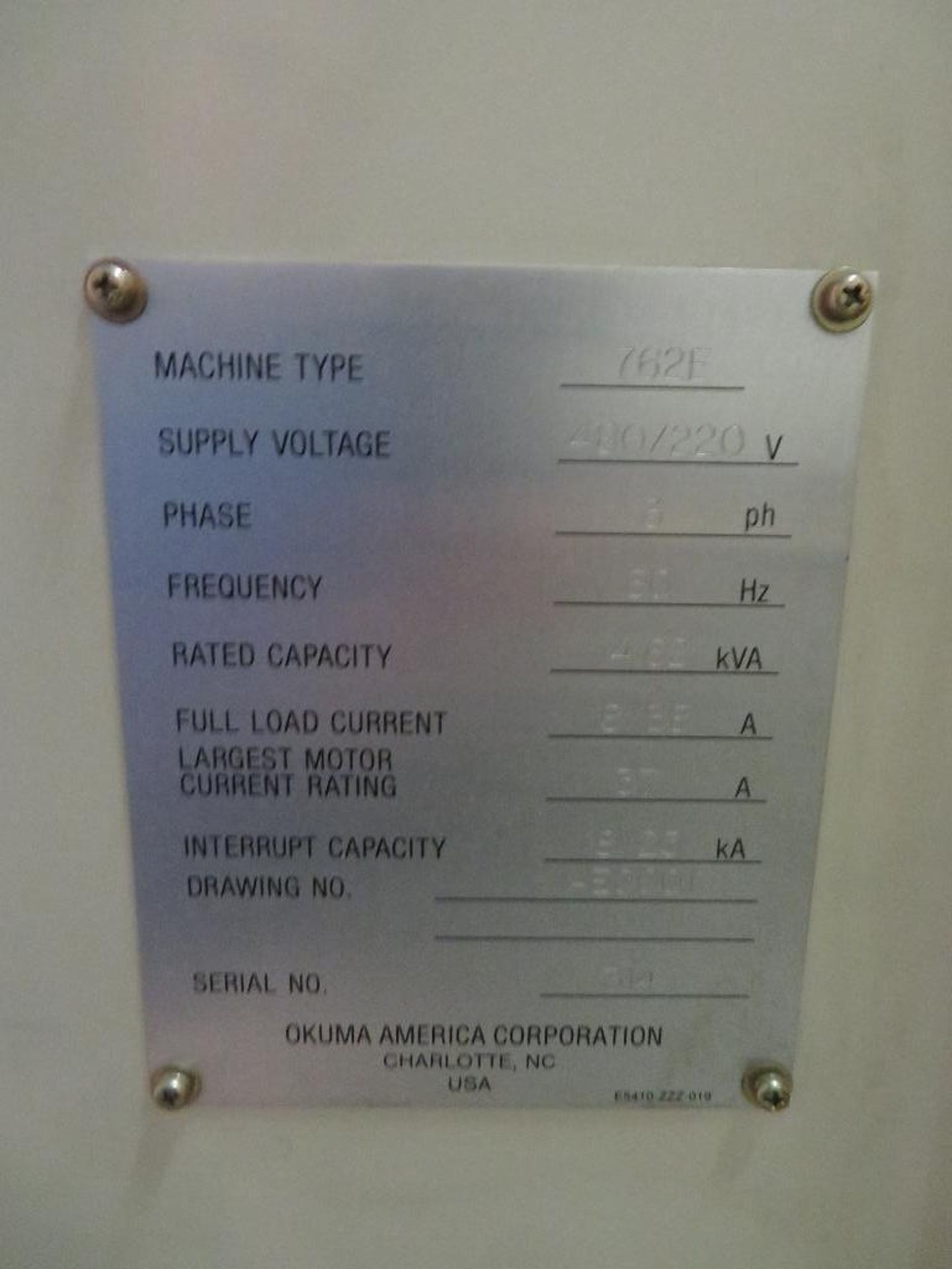 LOT: Okuma CNC Turning Center Model Crown L1060, Type 762E, S/N 10121314, 8 in. 3-Jaw Chuck, 12 - Image 11 of 11