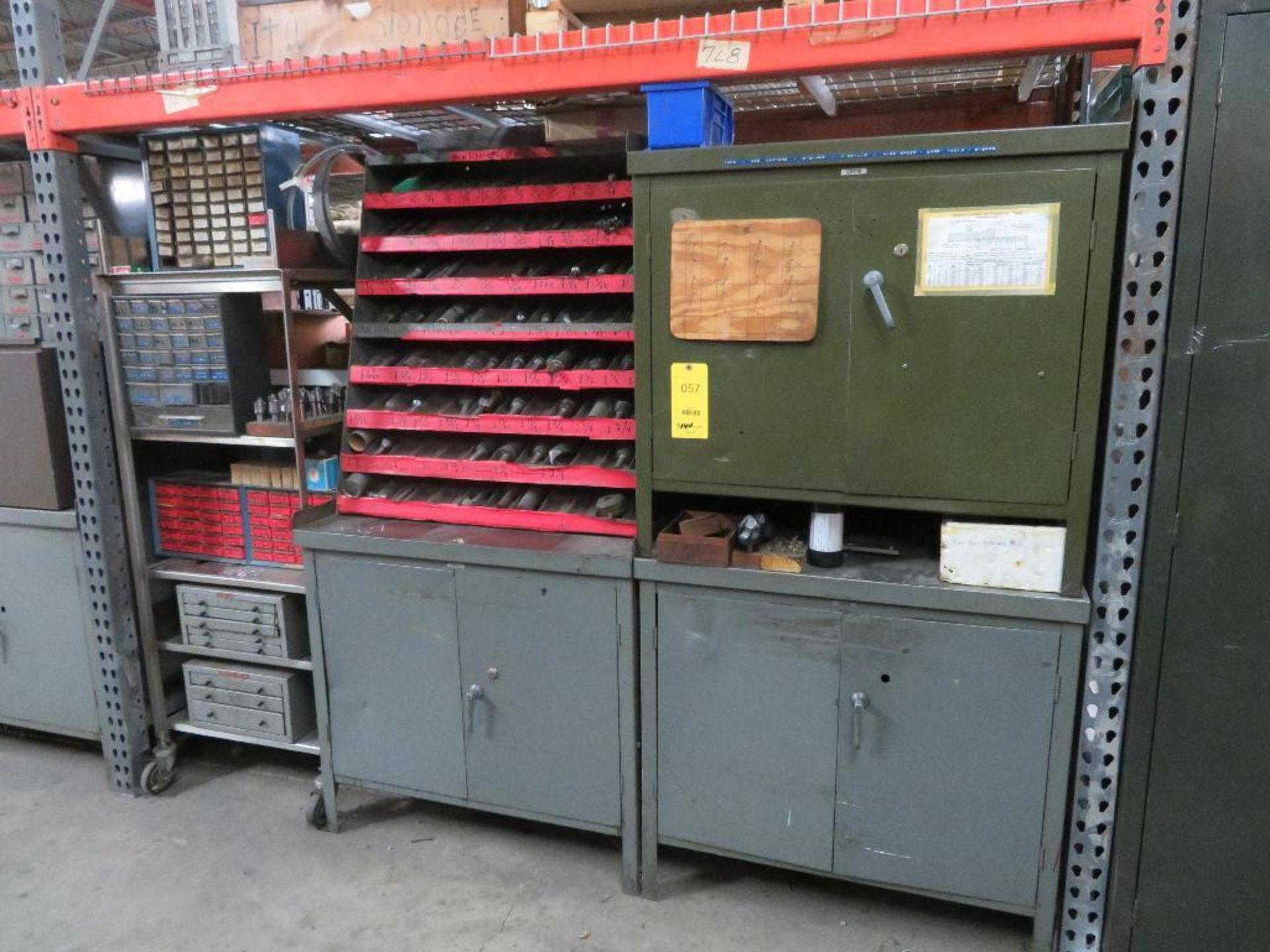 LOT: Steel Cabinets with Contents of Assorted Drill Bits, Punches, Countersinks, Taps, Hardware