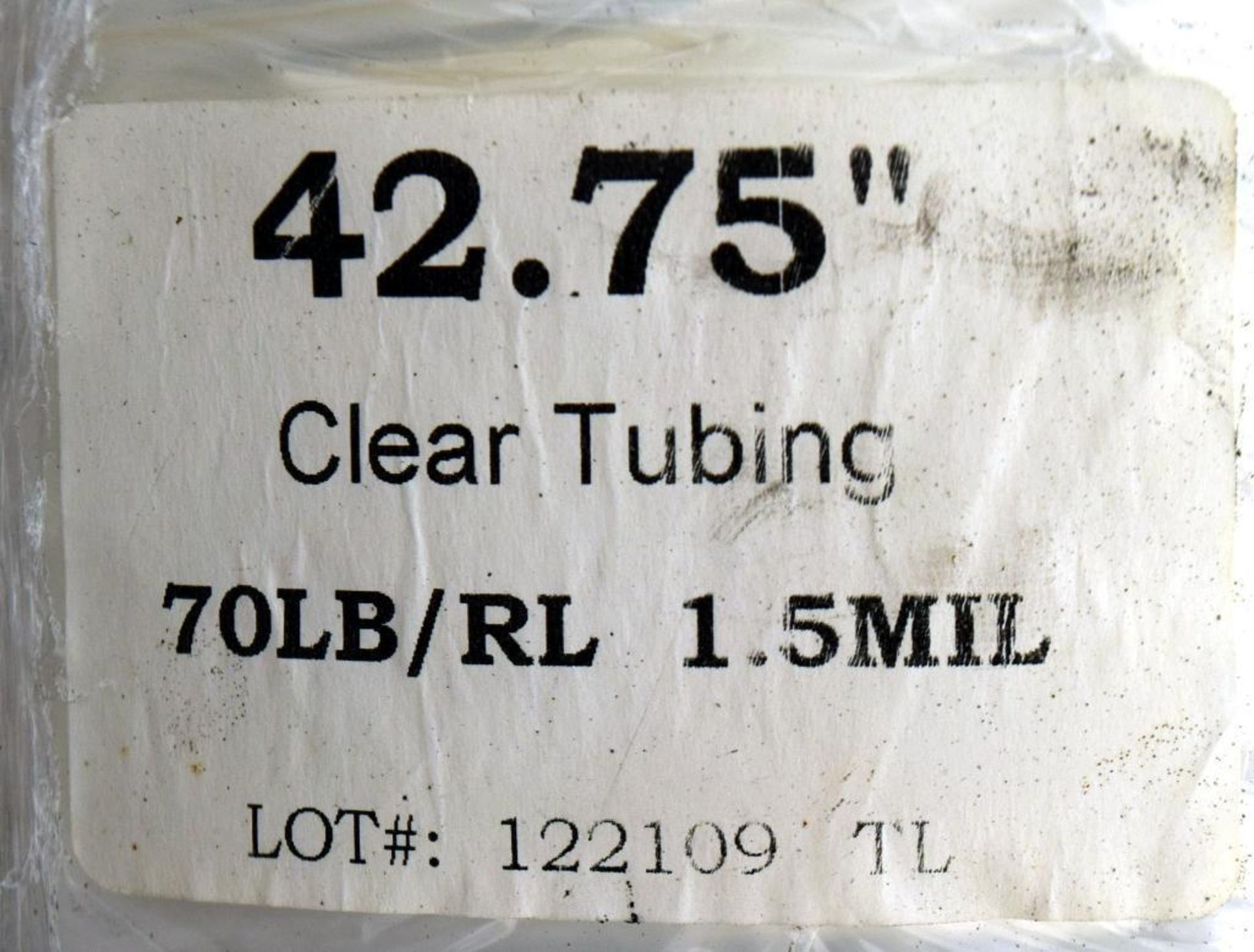 LOT: (10) Rolls of 42.75 in. Clear Plastic, Lot No. 122109TL, 1.5 Mil, 70 lbs. per Roll - Image 3 of 3