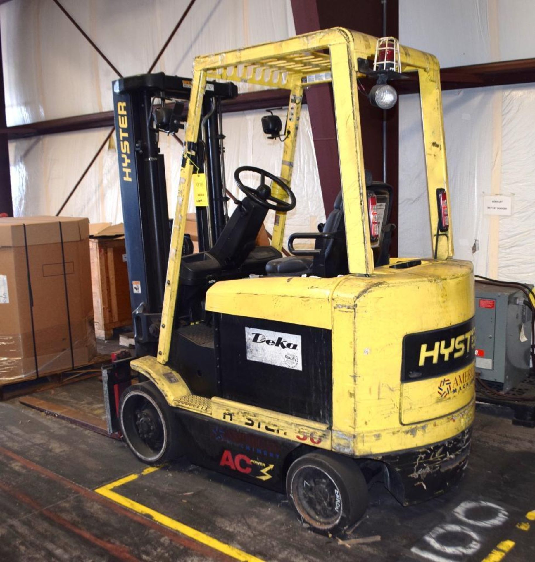 Hyster 5000 lb. Electric Forklift Model E50Z, S/N G108V03378B, Solid Tires, Double Mast, 48 in. Fork - Image 2 of 6