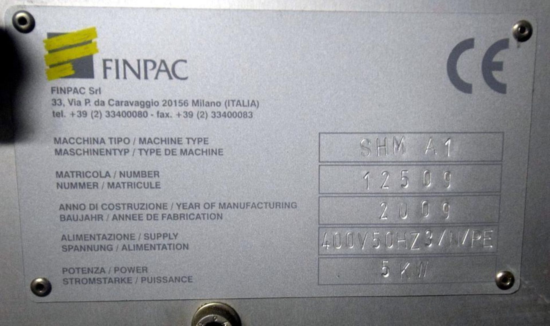 LOT: Finpac Shrink Sleeving System Model SHM-A1, S/N 12509 (2009), Designed to Accept Labeling Films - Image 16 of 17